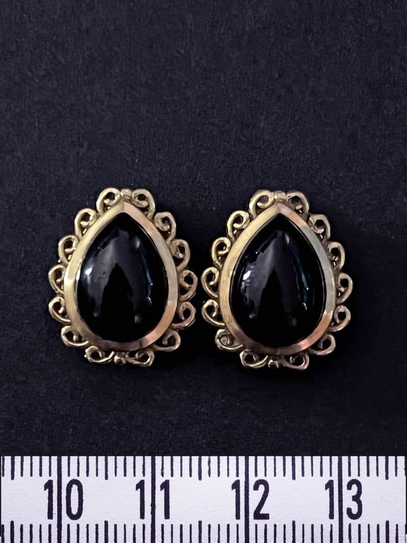 2 Pierres gouttes serties de laiton de 20 mm - Solyluna Macramé