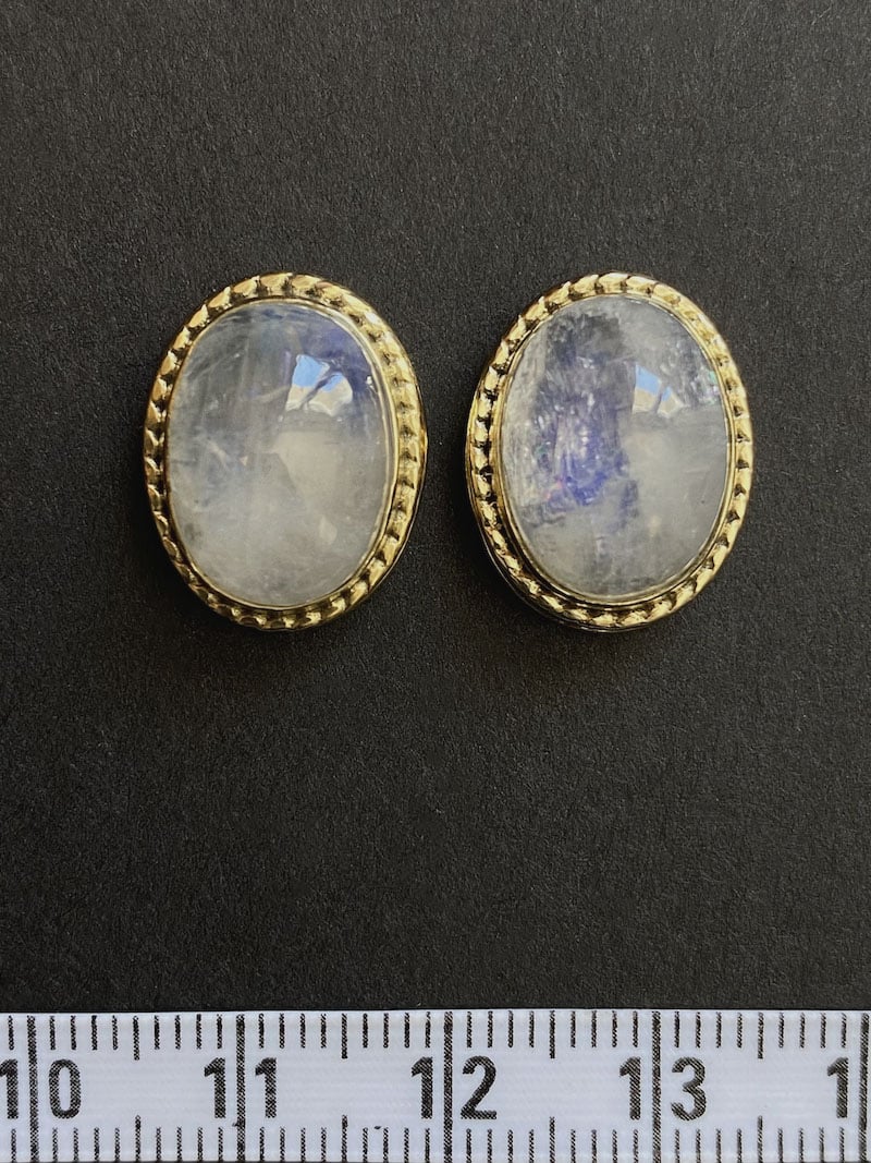 2 Pierres serties de laiton de 17 mm - Solyluna Macramé