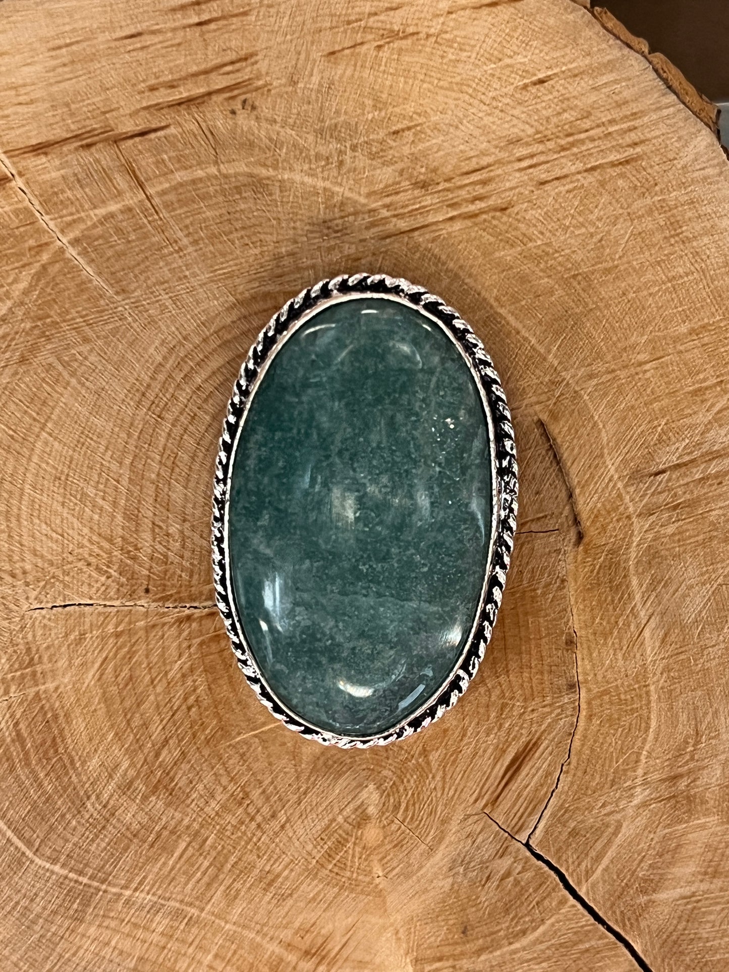 Amazonite sertie argenté n°A3 (3,5cm x 2,1cm)