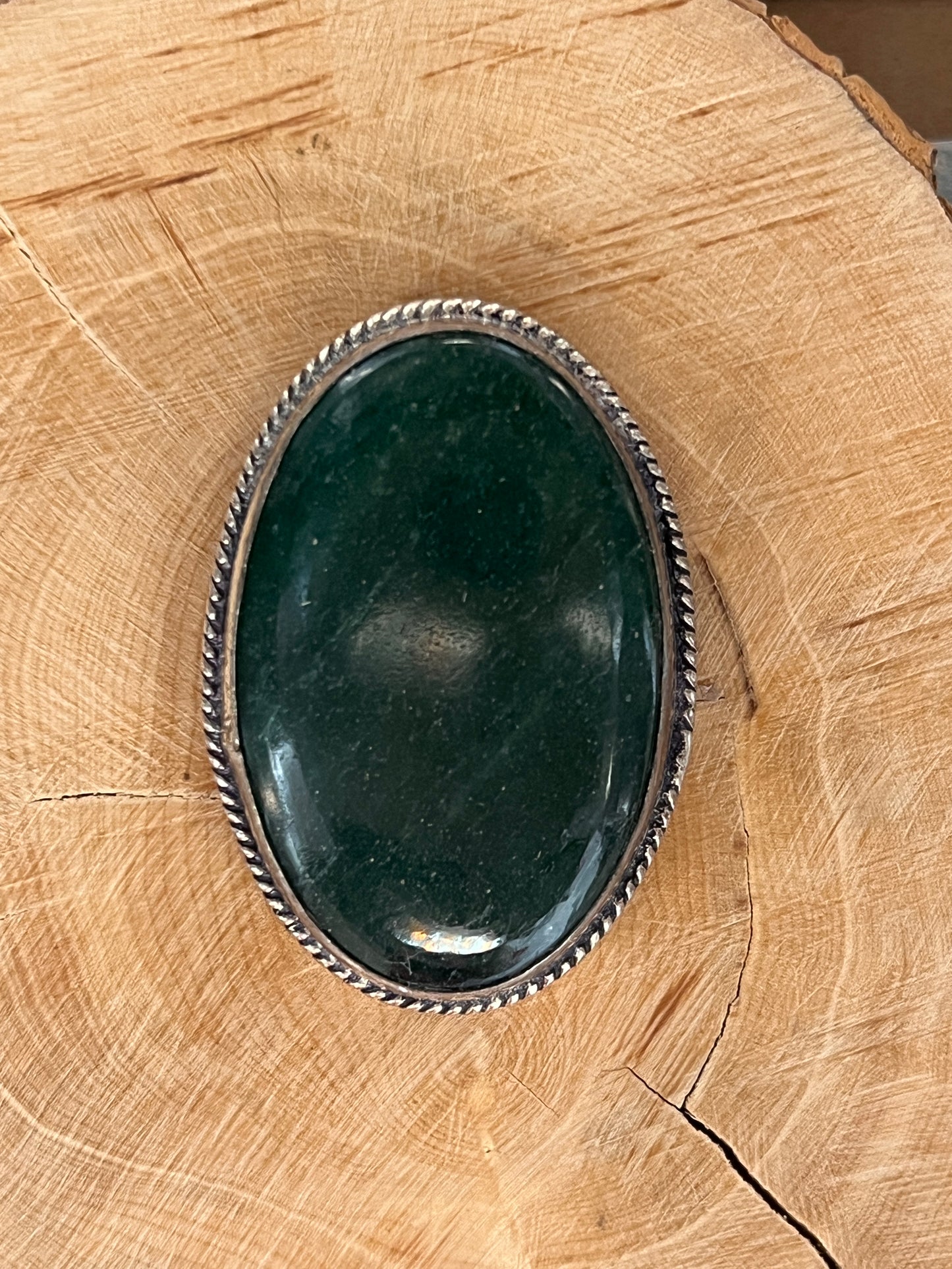 Aventurine sertie argenté n°A5 (3,7cm x 2,4cm)