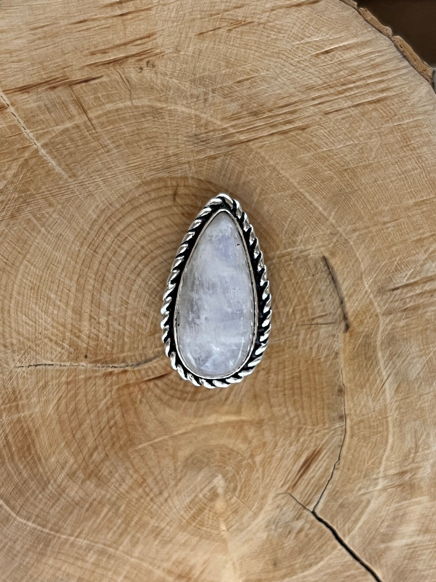 Pierre de lune sertie argenté n°A3 (2,1cm x 1,2cm)