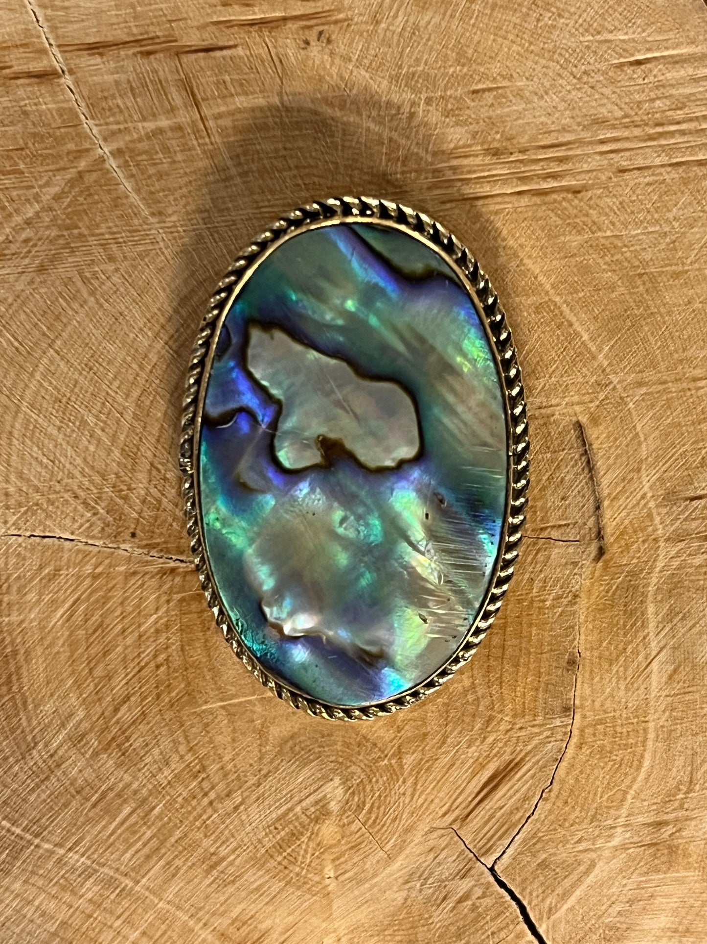 Abalone Shell sertie doré n°D1 (3,4cm x 2,2cm)