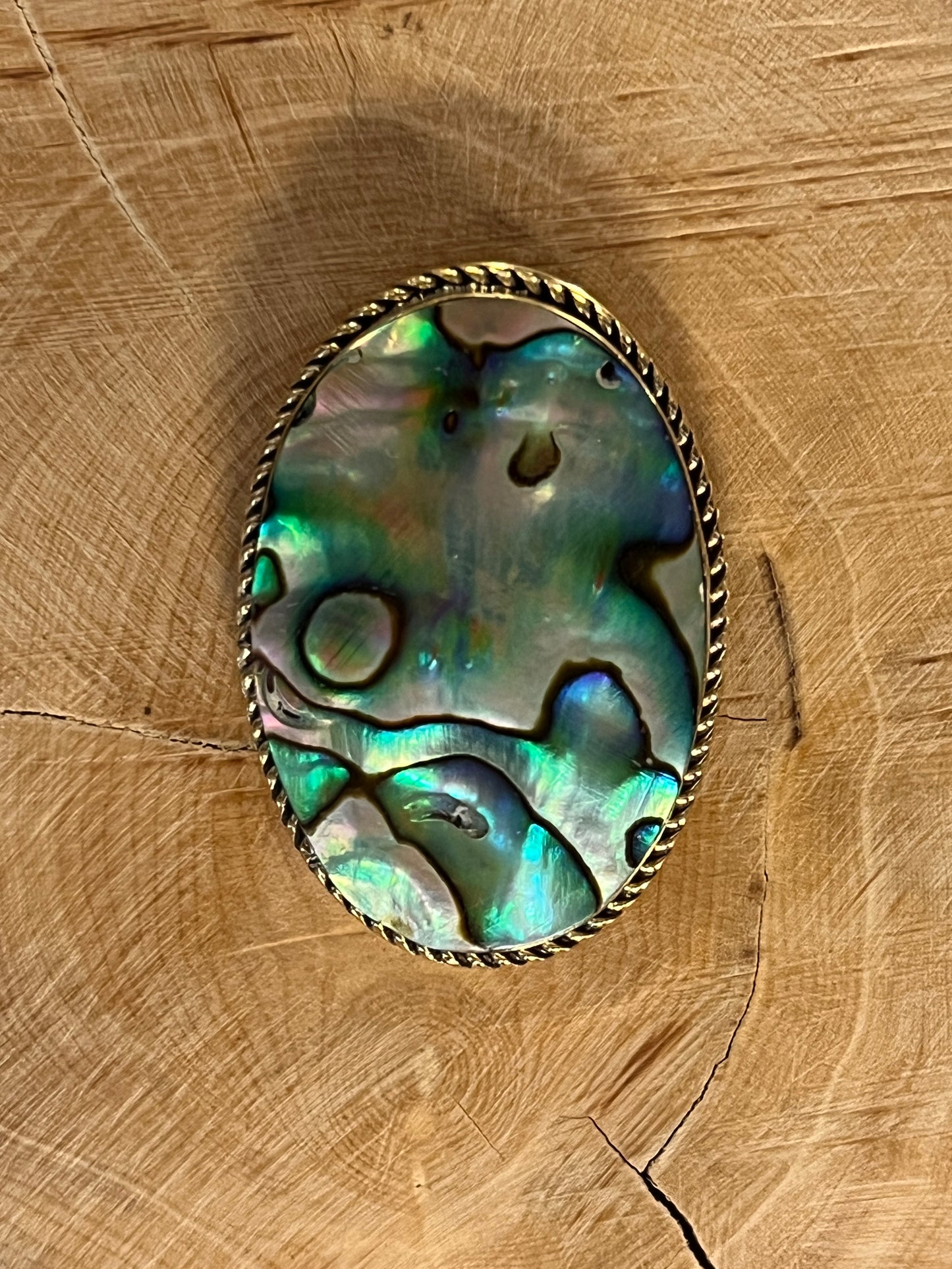 Abalone Shell sertie doré n°D4 (3,3cm x 2,3cm)