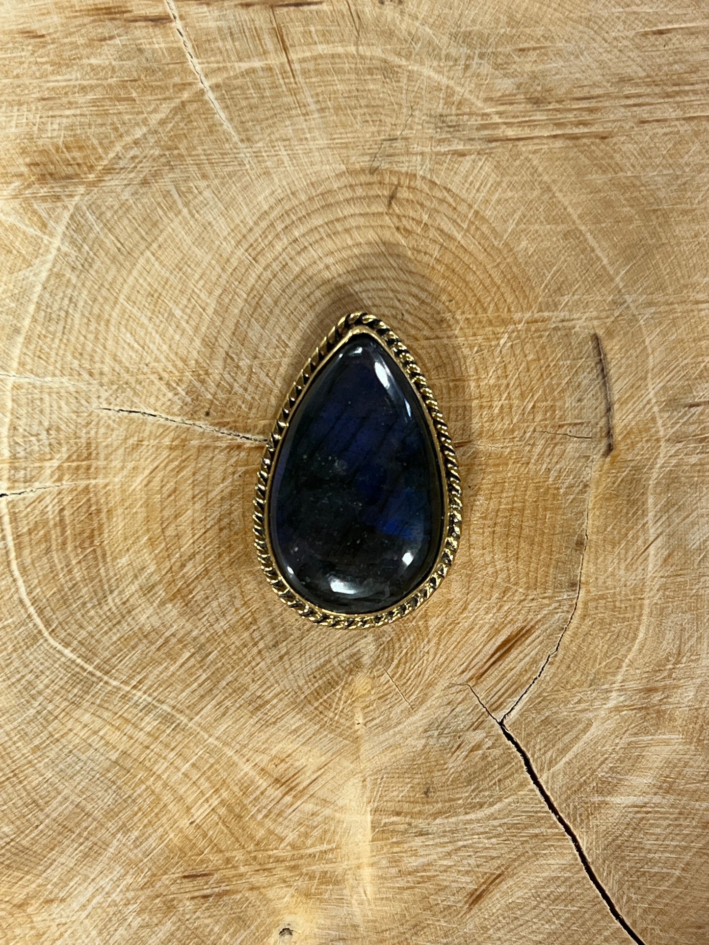 Labradorite sertie doré n°D1 (2,7cm x 1,7cm)