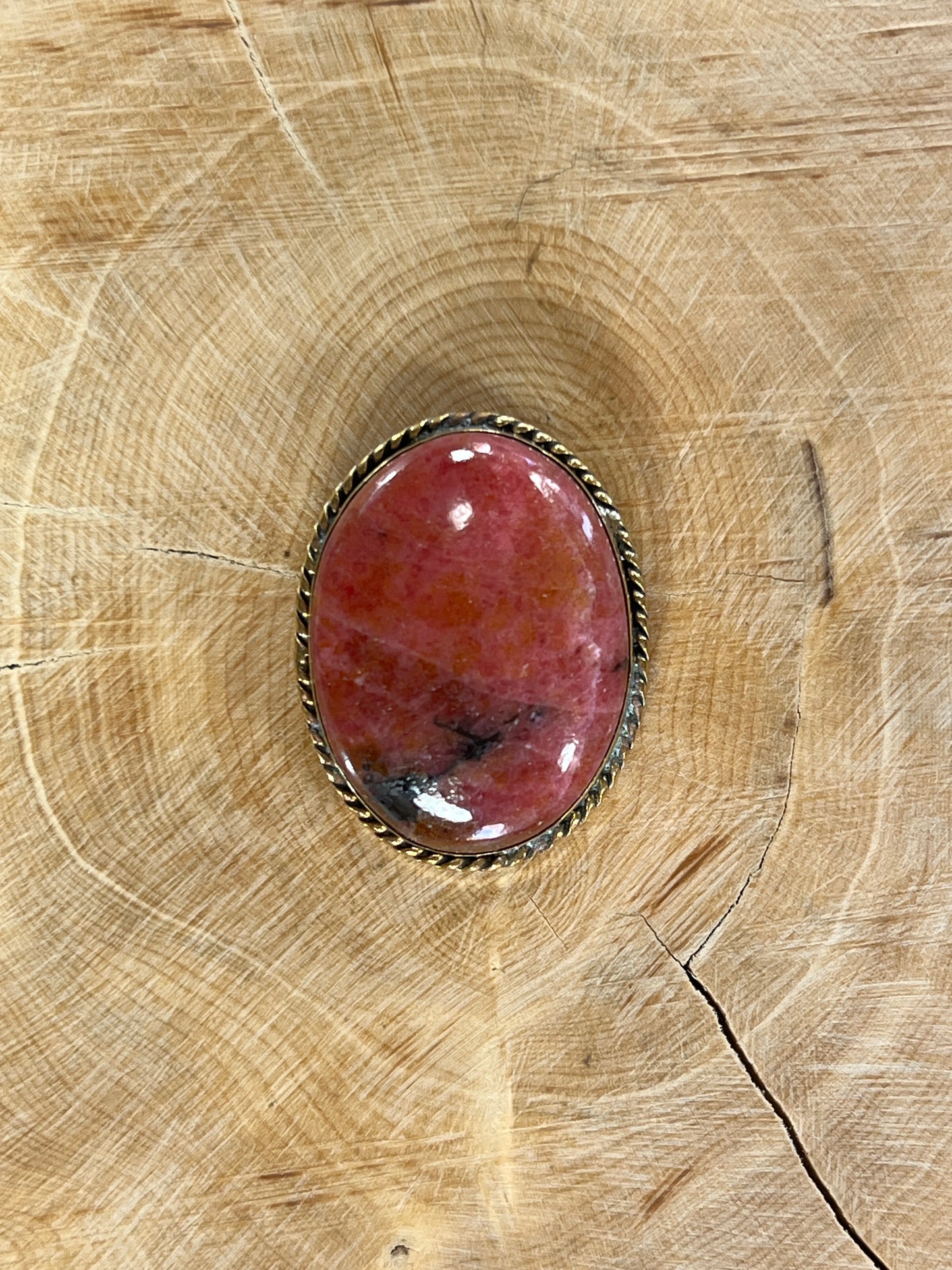 Rhodonite sertie doré n°D4 (2,8cm x 2,1cm)