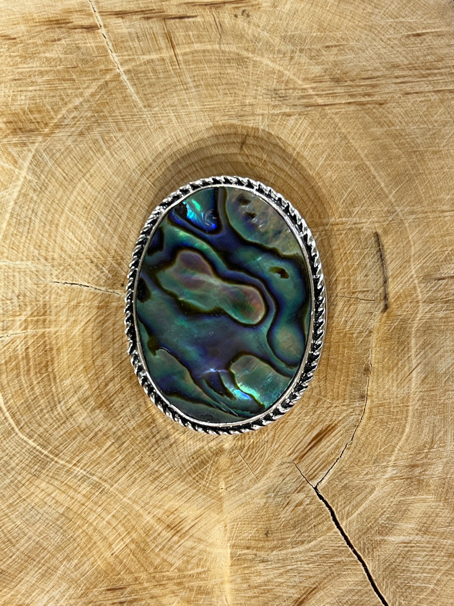 Abalone Shell sertie argenté n°A2 (3,1cm x 2,7cm)