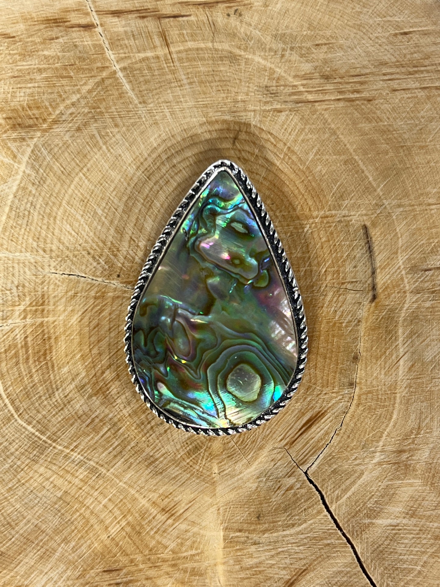 Abalone Shell sertie argenté n°A3 (3,5cm x 2,3cm)