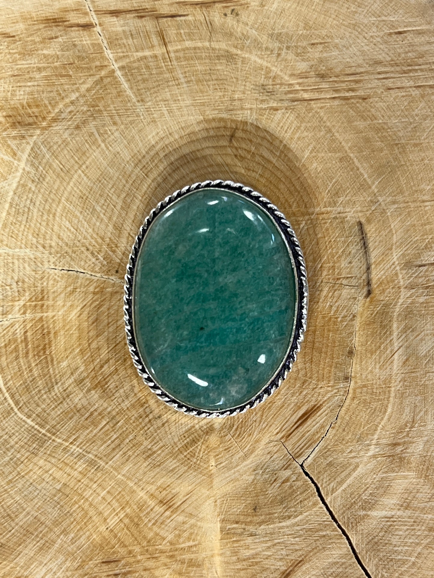 Amazonite sertie argenté n°A1 (3,1cm x 2,3cm)
