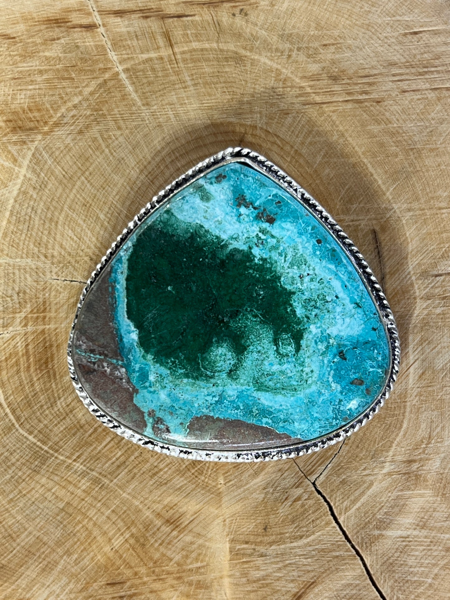 Chrysocolle sertie argenté n°A5 (4cm x 3,7cm)