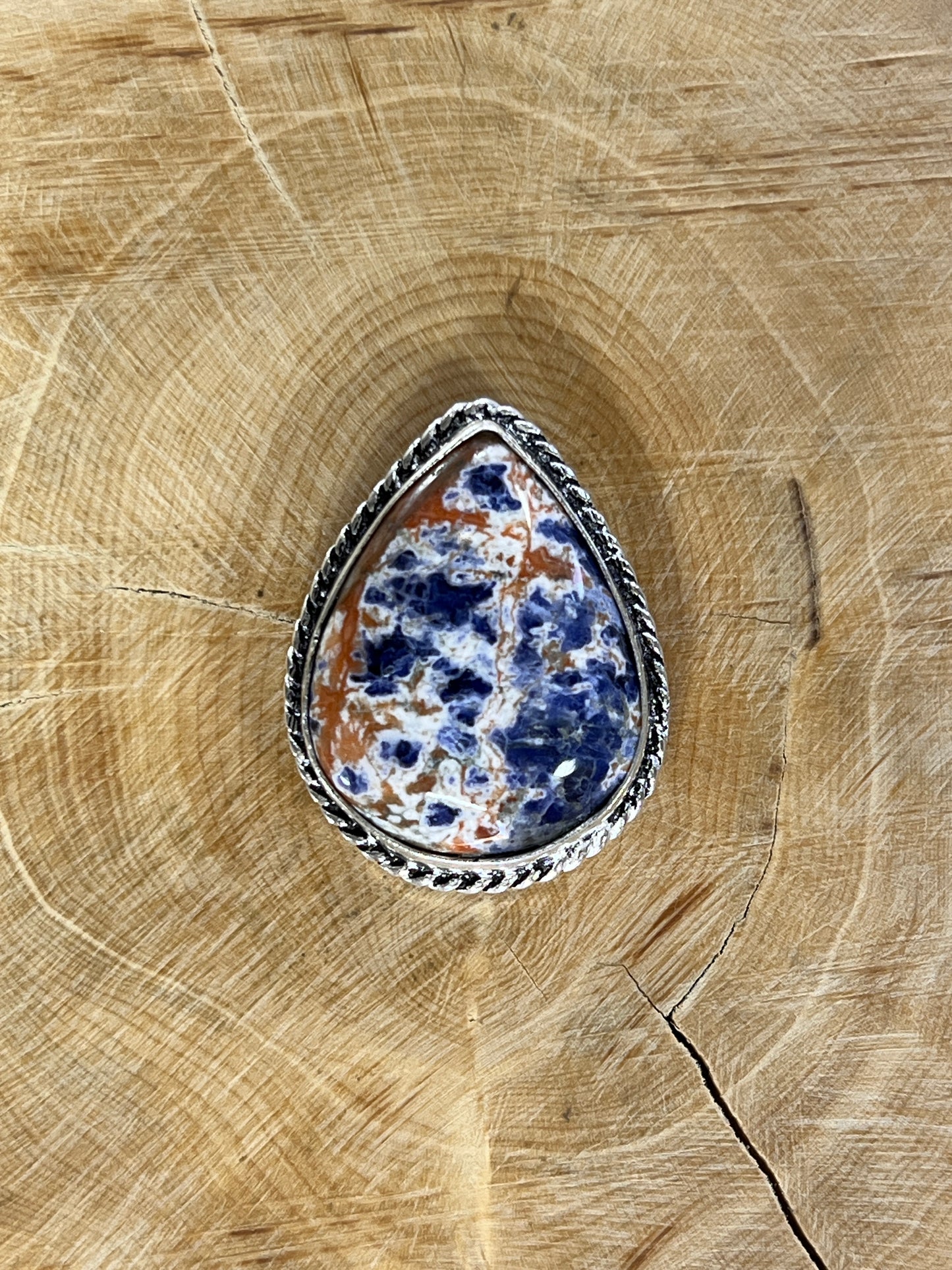 Sodalite sertie argenté n°A3 (2,9 cm x 2,3 cm)