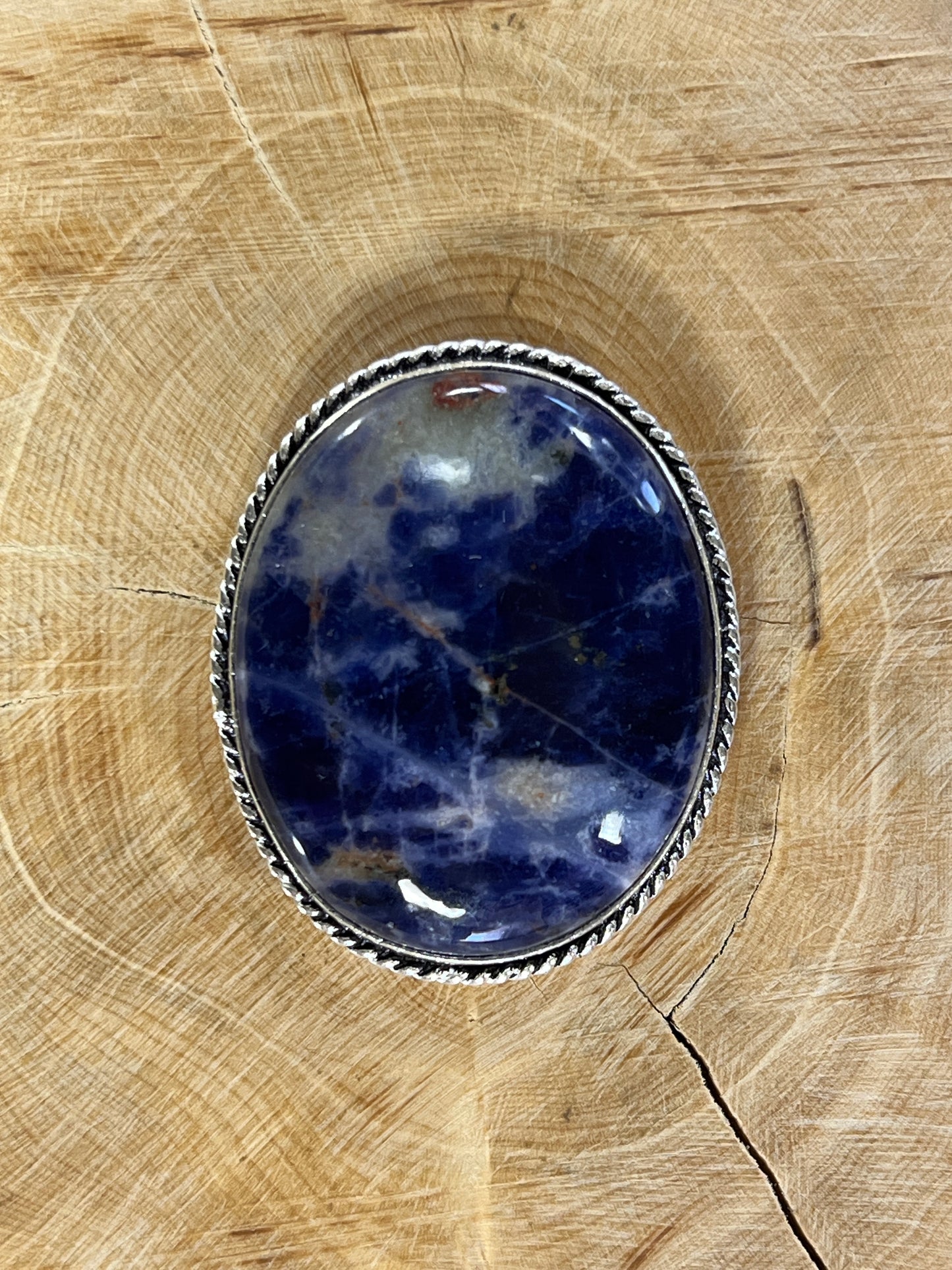 Sodalite sertie argenté n°A4 (3,9cm x 3,3cm)