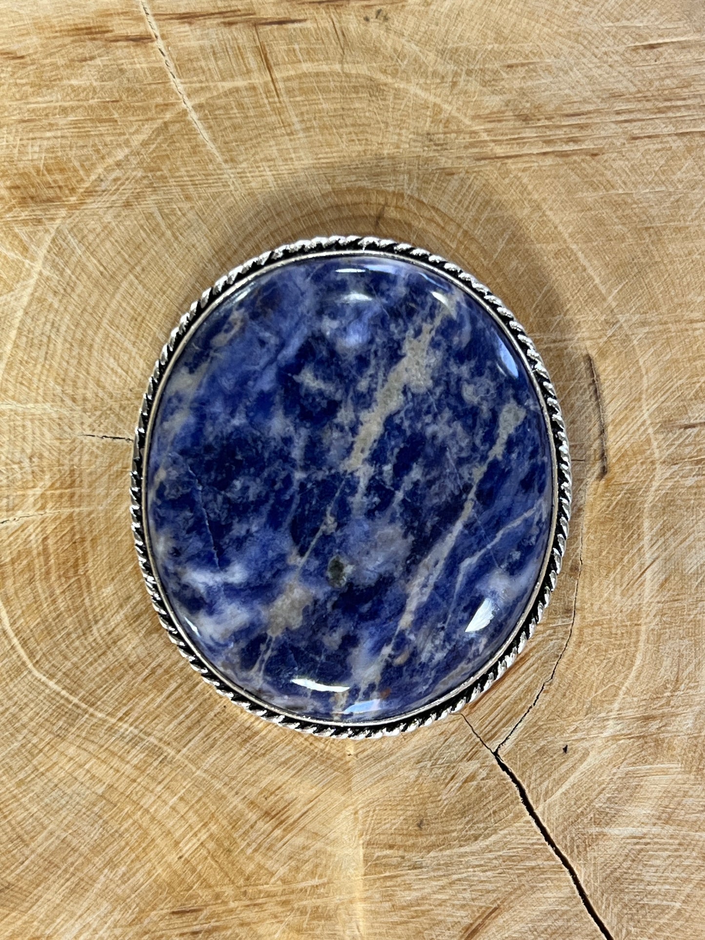 Sodalite sertie argenté n°A5 (4,1cm x 3,6cm)