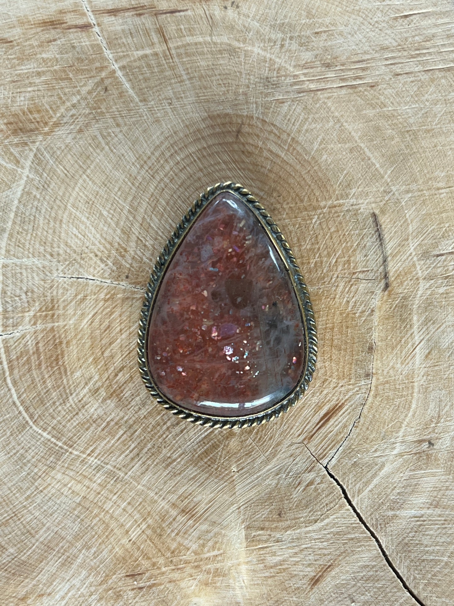 Pierre de soleil sertie doré n°D5 (3,1cm x 2,3cm)