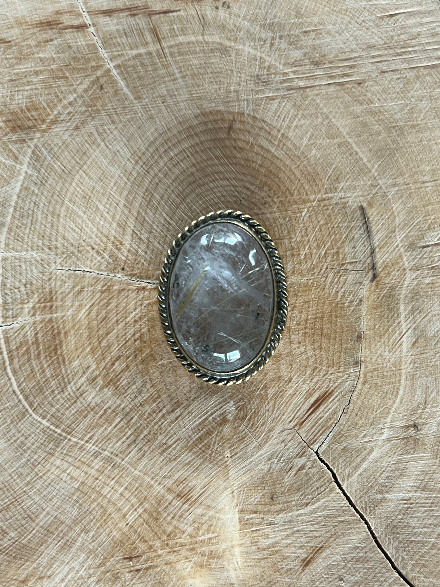 Quartz Rutile sertie doré n°D3 (2,2cm x 1,6cm)