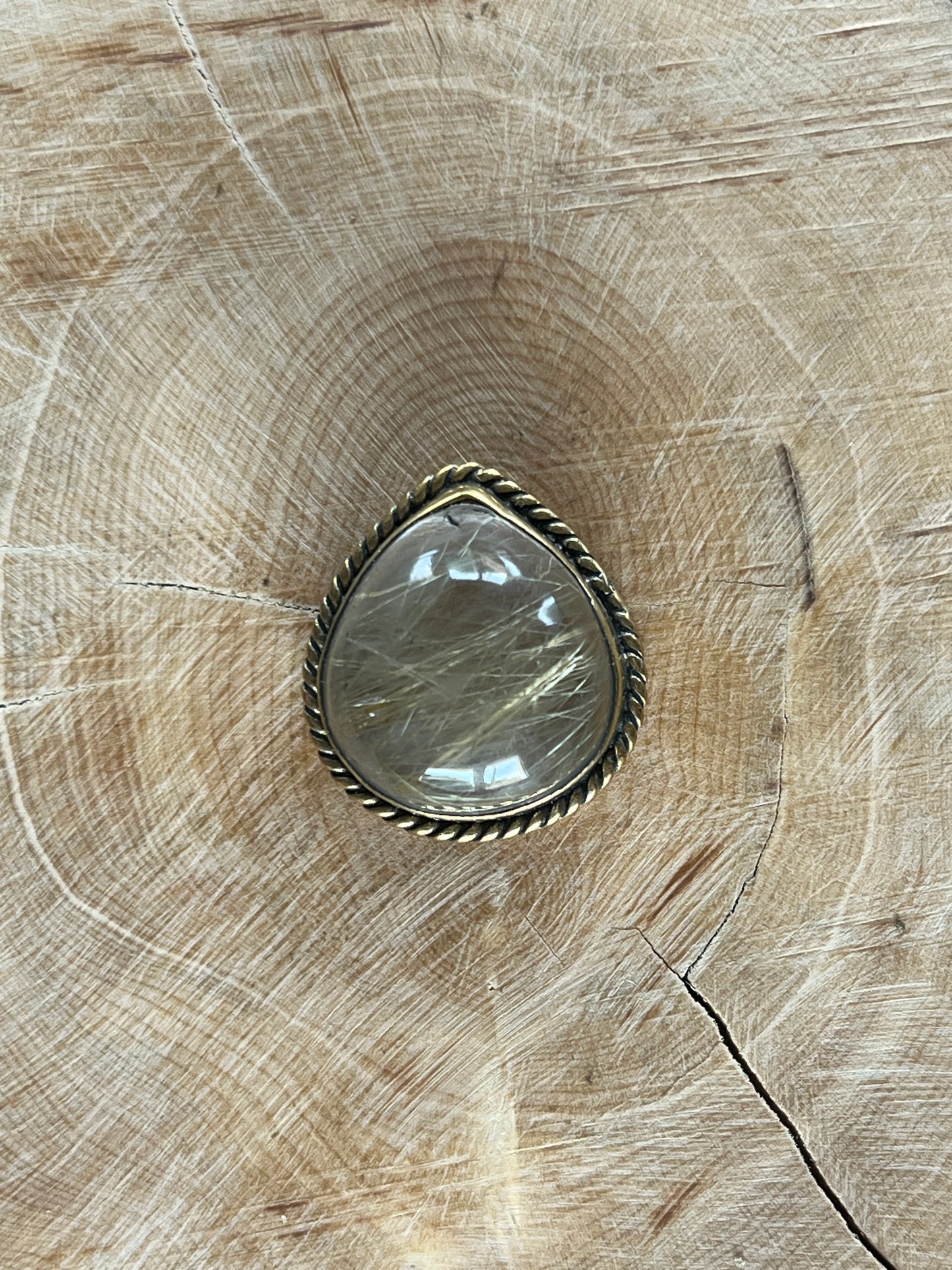 Quartz Rutile sertie doré n°D5 (2,3cm x 2cm)