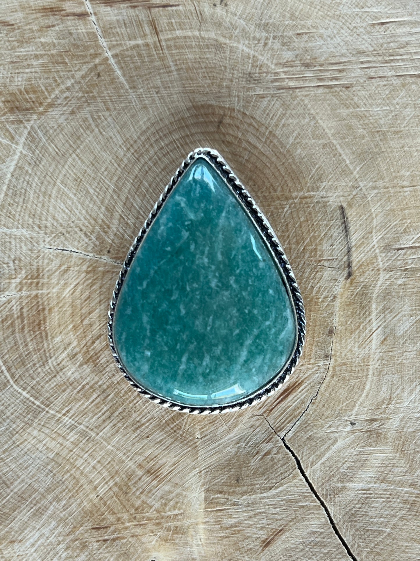 Amazonite sertie argenté n°A1 (3,6cm x 2,3cm)