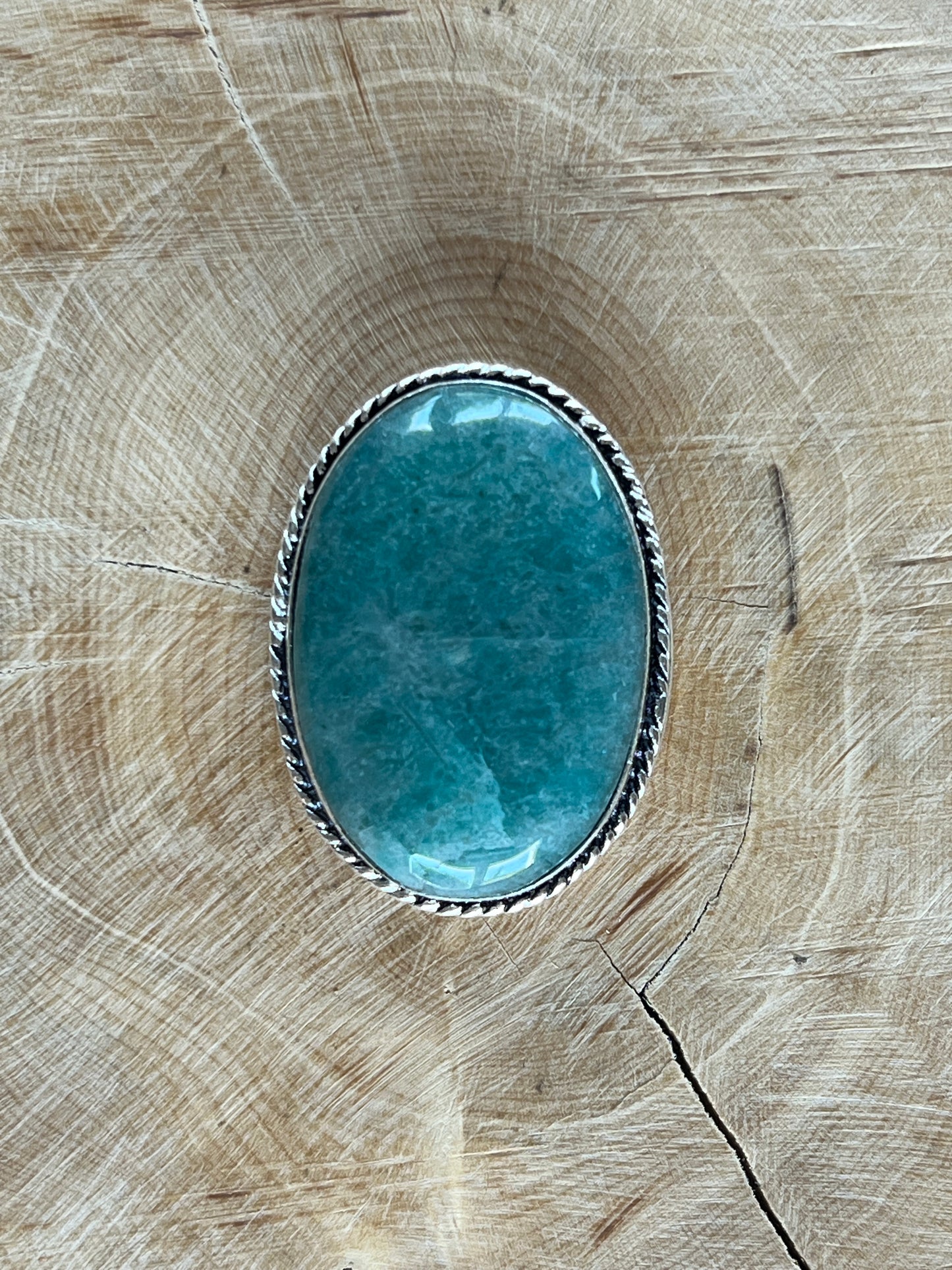 Amazonite sertie argenté n°A3 (3,3cm x 2,4cm)