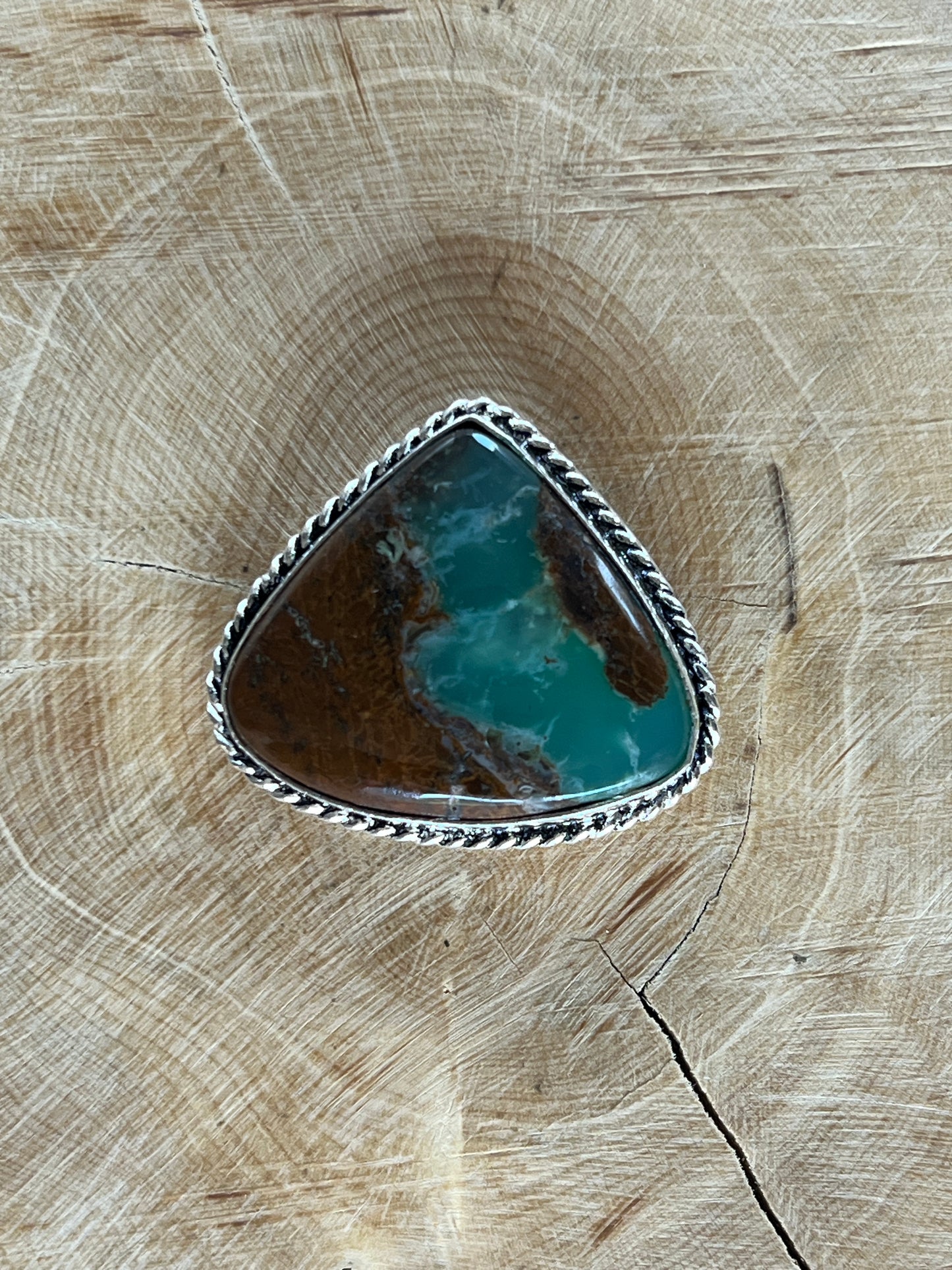 Chrysoprase sertie argenté n°A2 (2,6cm x 3,1cm)