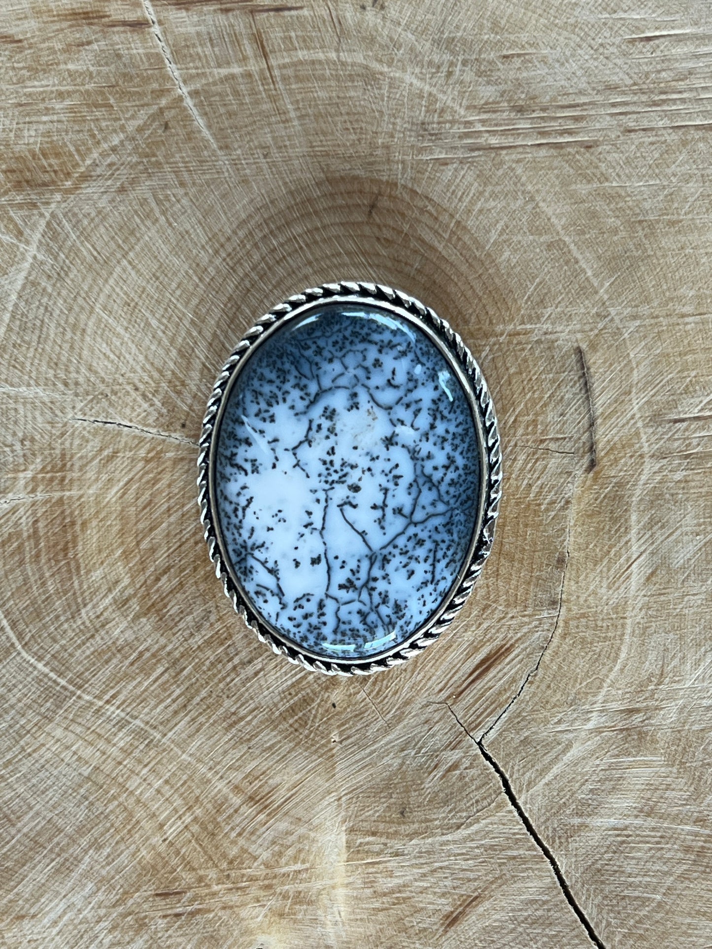 Dendrite sertie argenté n°A1 (3,2cm x 2,5cm)