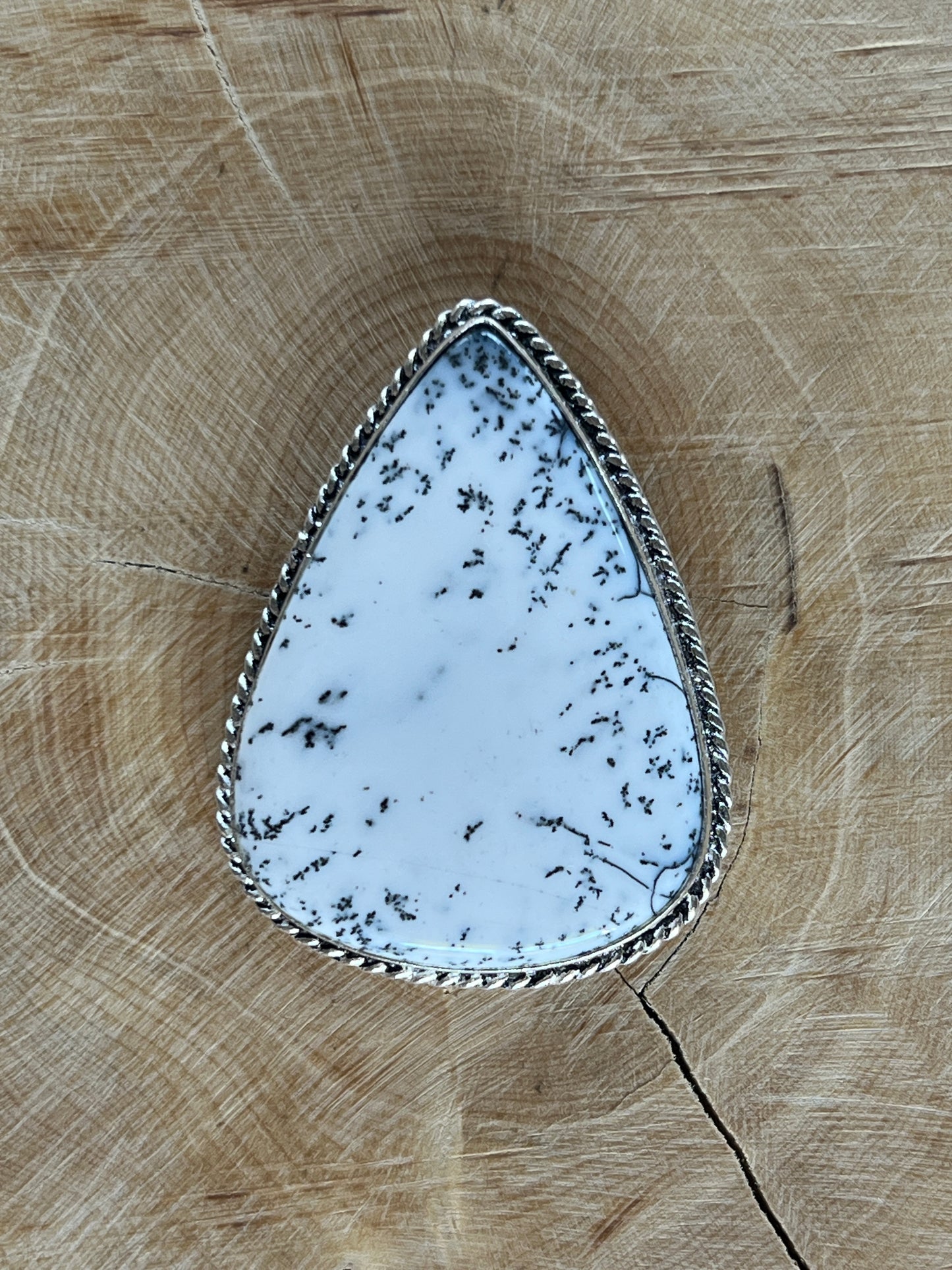 Dendrite sertie argenté n°A2 (4,1cm x 2,9cm)