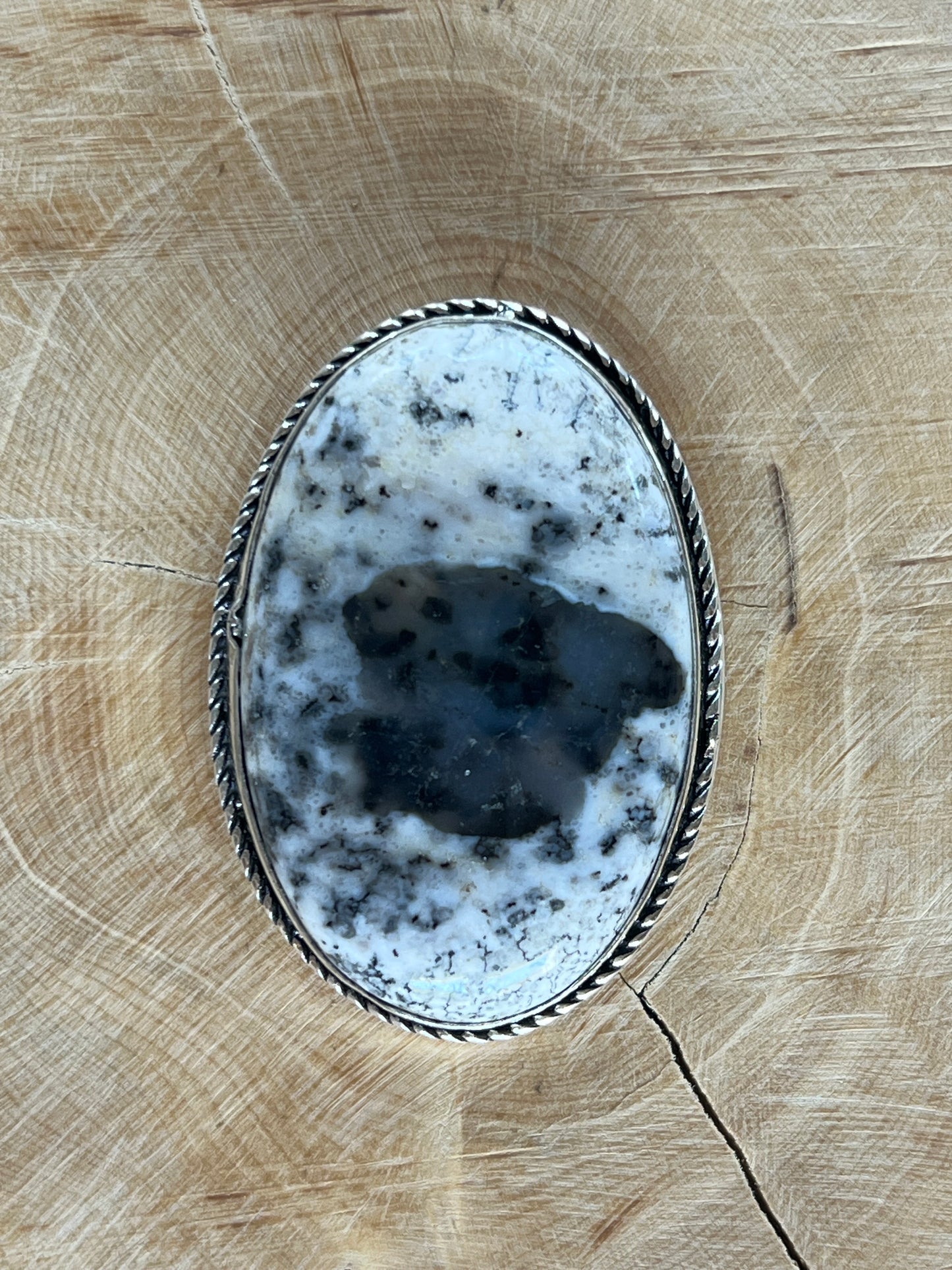 Dendrite sertie argenté n°A5 (4,9cm x 3,2cm)