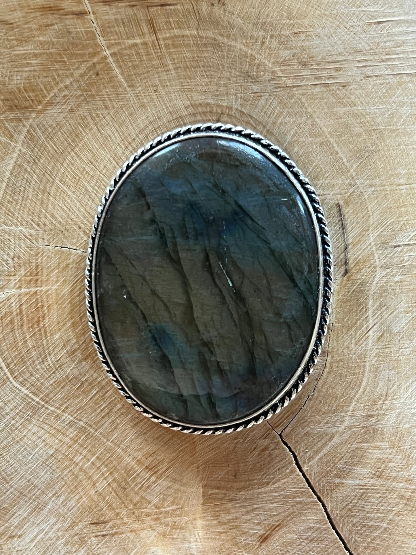 Labradorite sertie argenté n°A5 (4,3cm x 3,4cm)