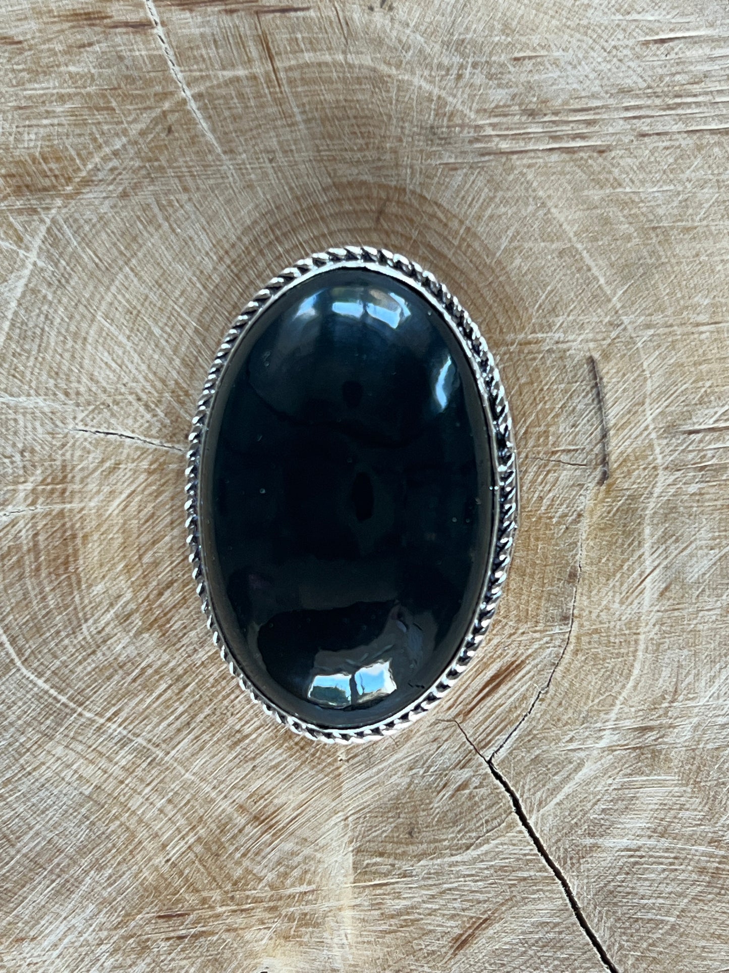 Obsidienne sertie argenté n°A2 (3,9cm x 2,7cm)