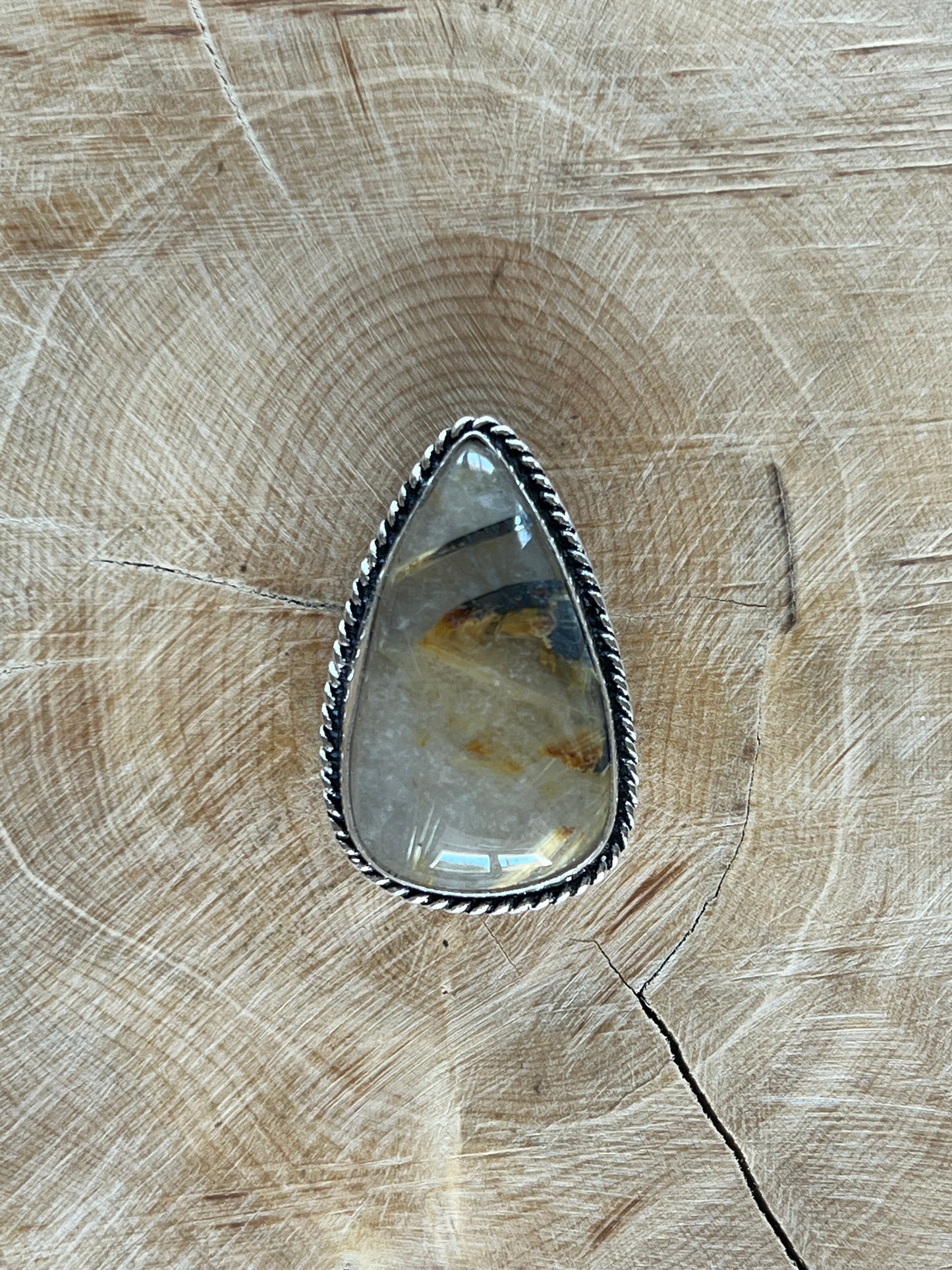 Quartz Rutile sertie argenté n°A5 (2,9cm x 1,4cm)