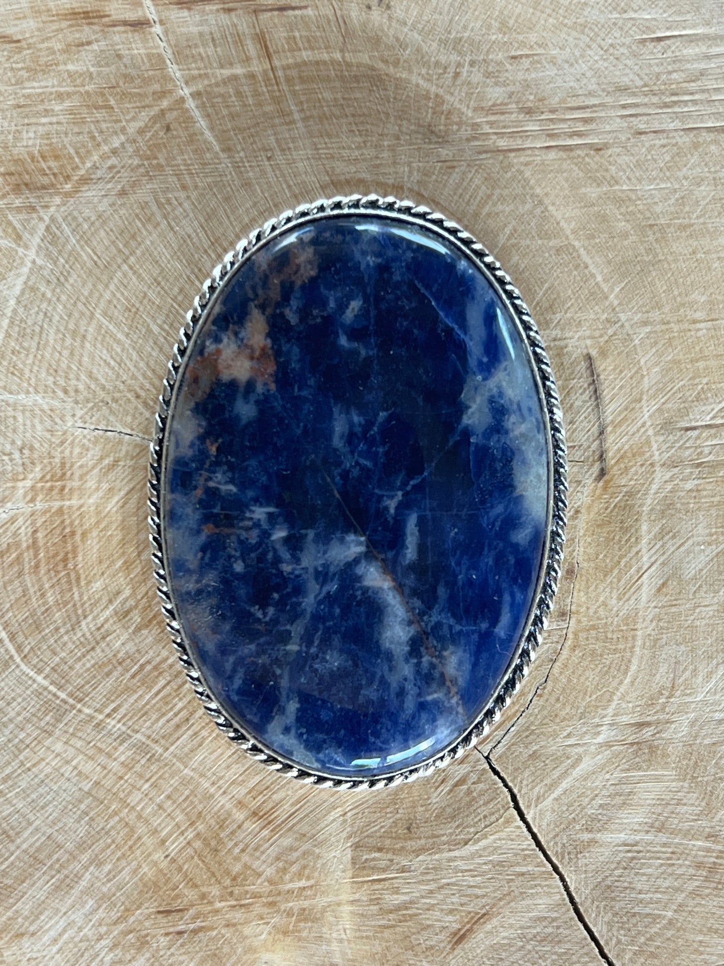 Sodalite sertie argenté n°A2 (4,6cm x 3,3cm)