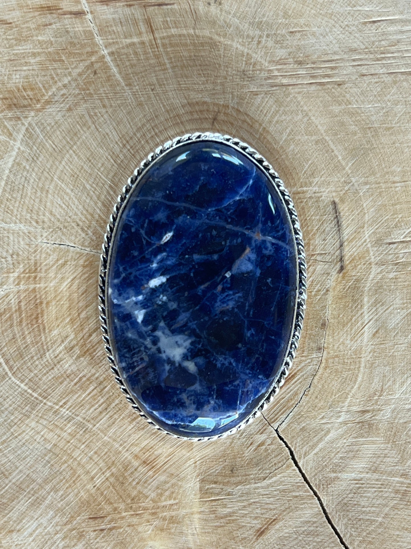 Sodalite sertie argenté n°A3 (4,2cm x 2,8cm)
