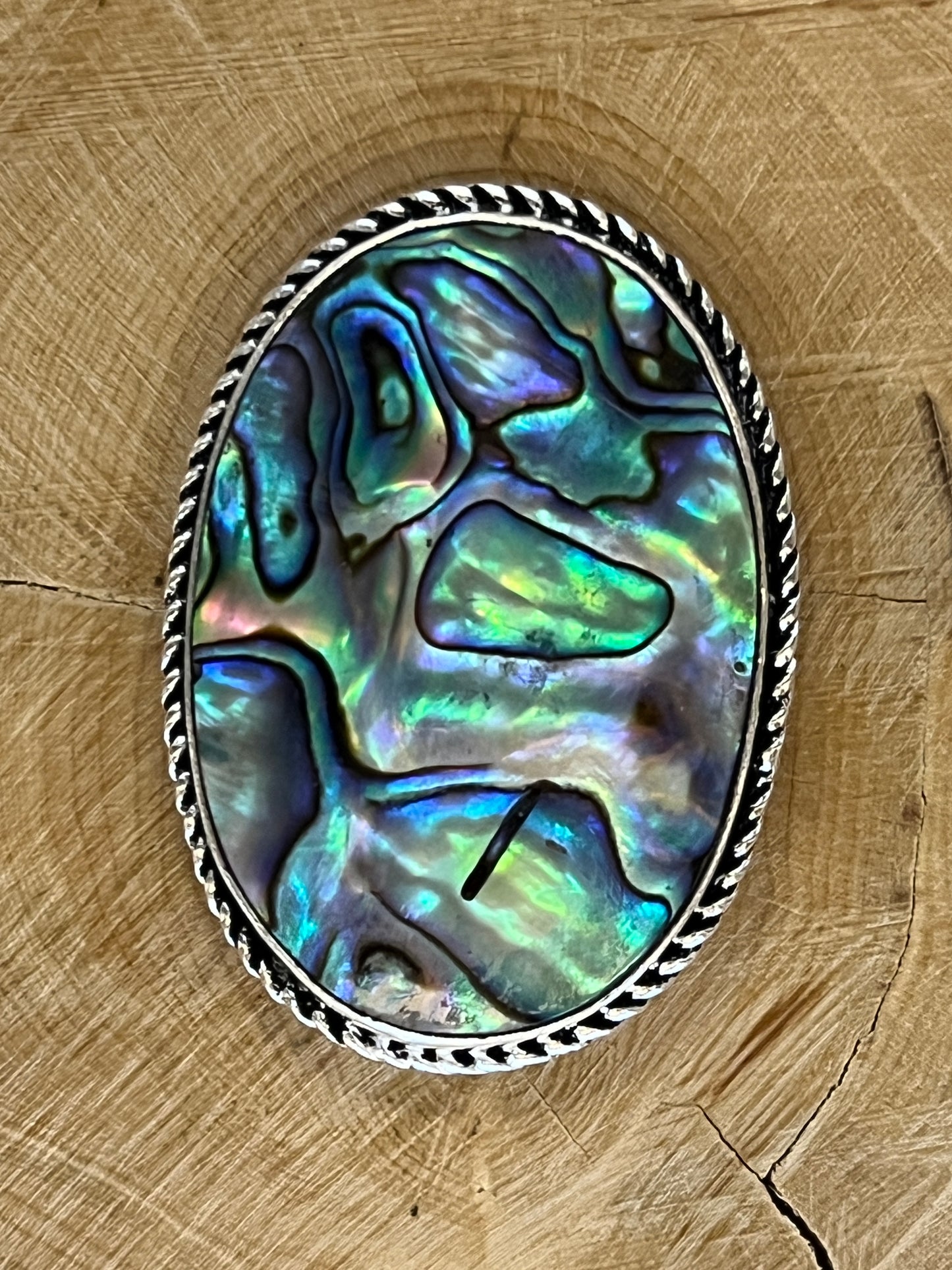 Abalone Shell sertie argenté n°A1 (3,6cm x 2,6cm)