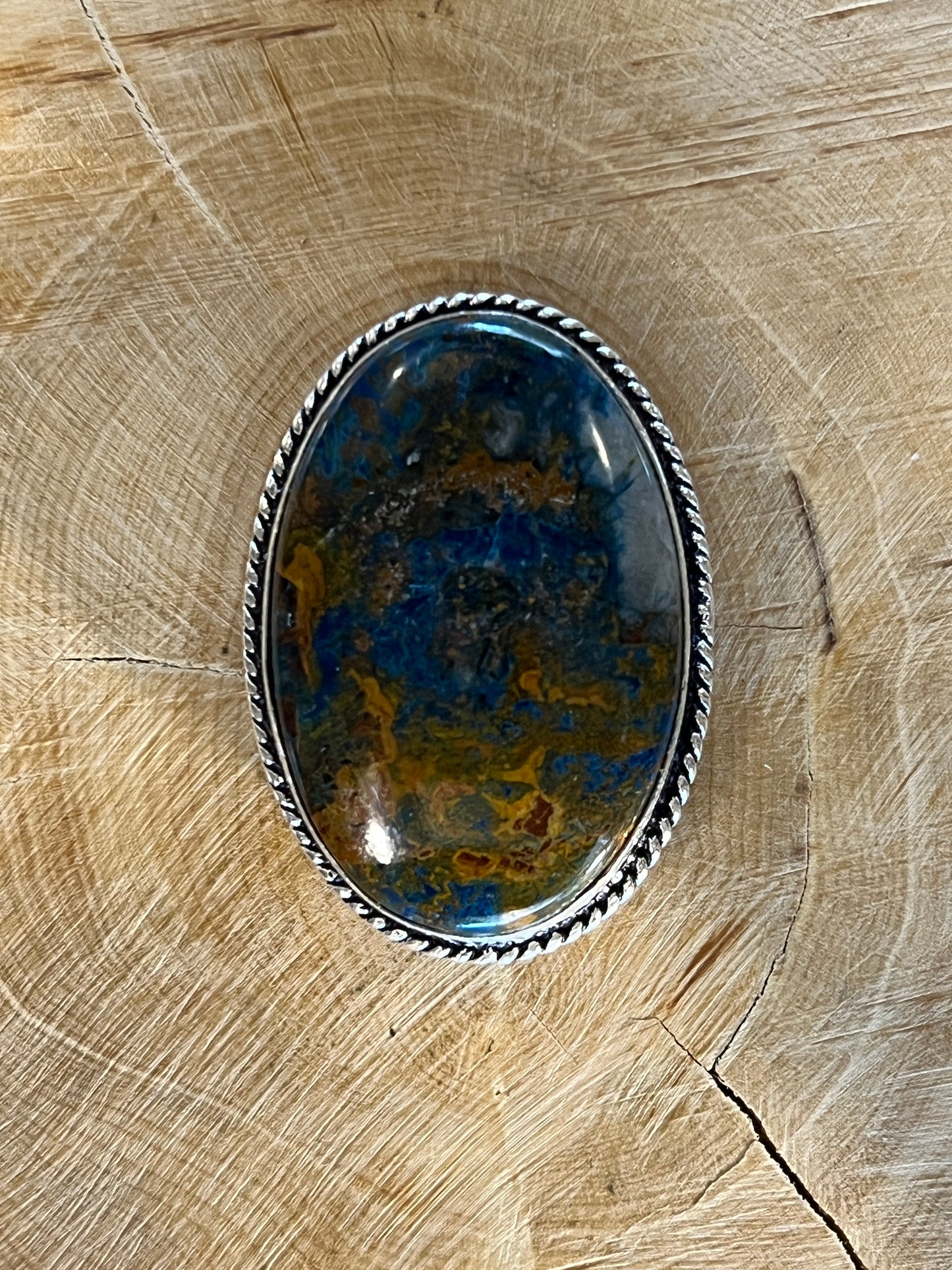 Azurite sertie argenté n°A2 (3,5cm x 2,5cm)
