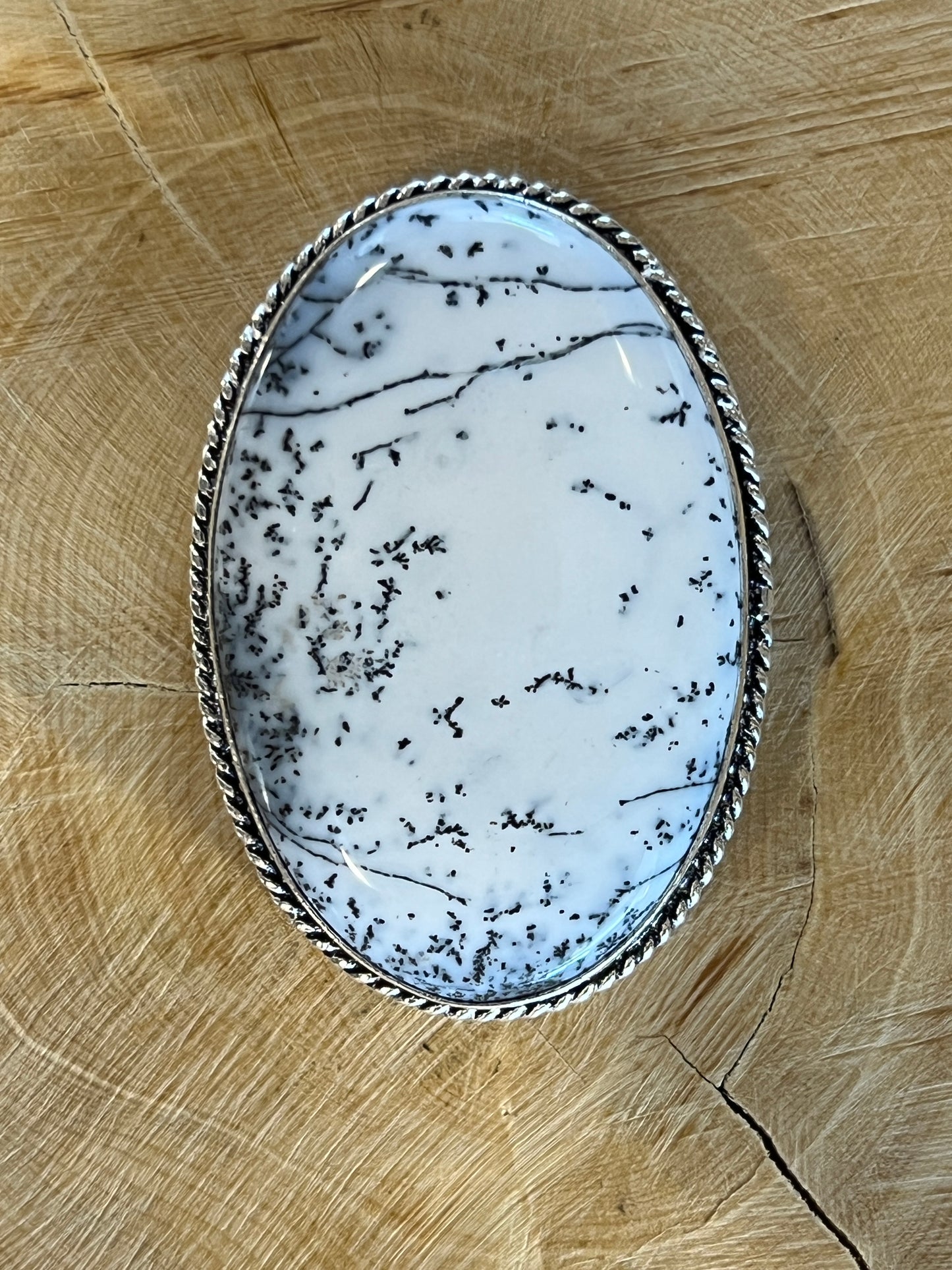 Dendrite sertie argenté n°A3 (4,5cm x 3,2cm)