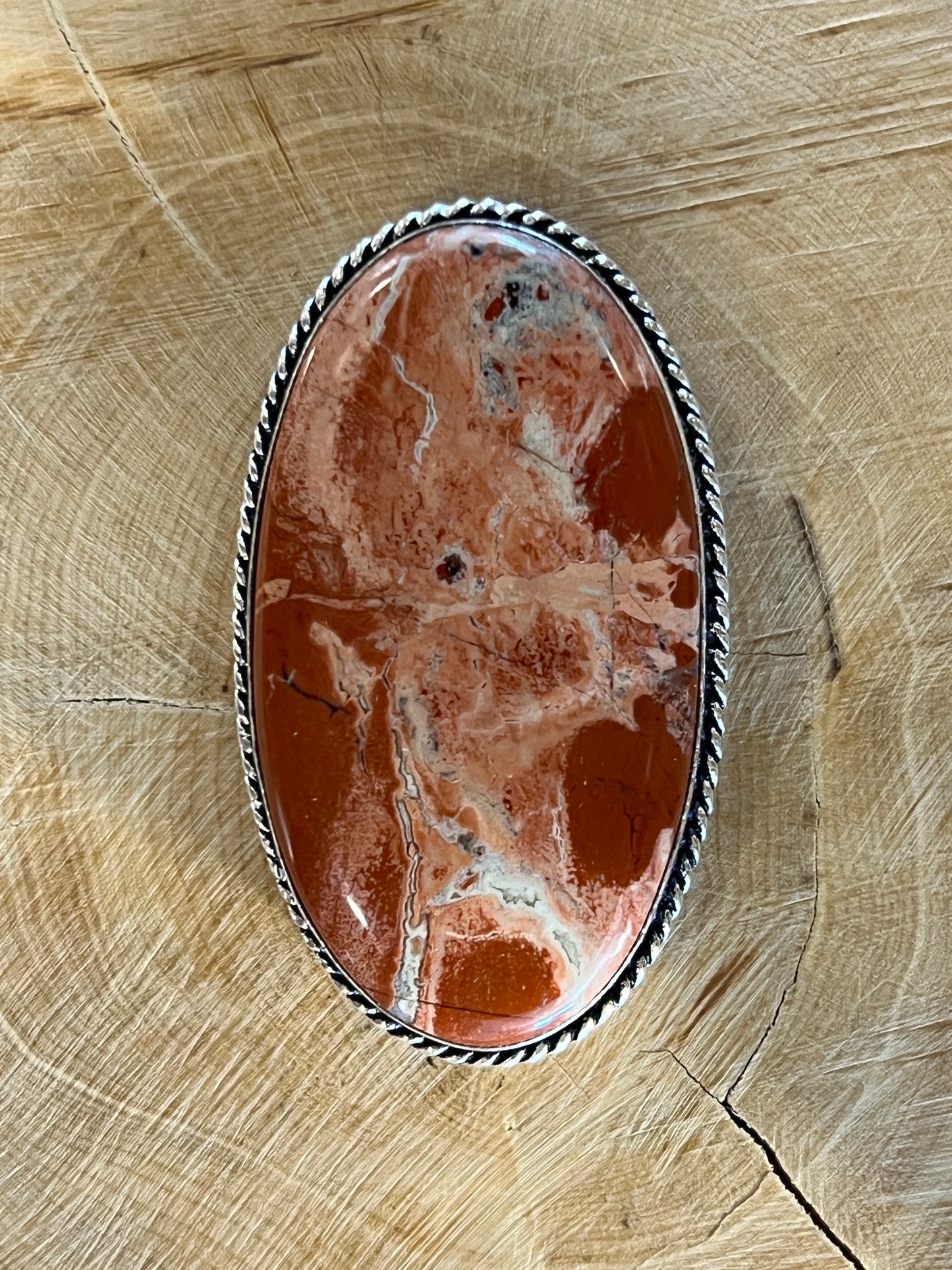Jaspe sertie argenté n°A4 (4,6cm x 2,6cm)