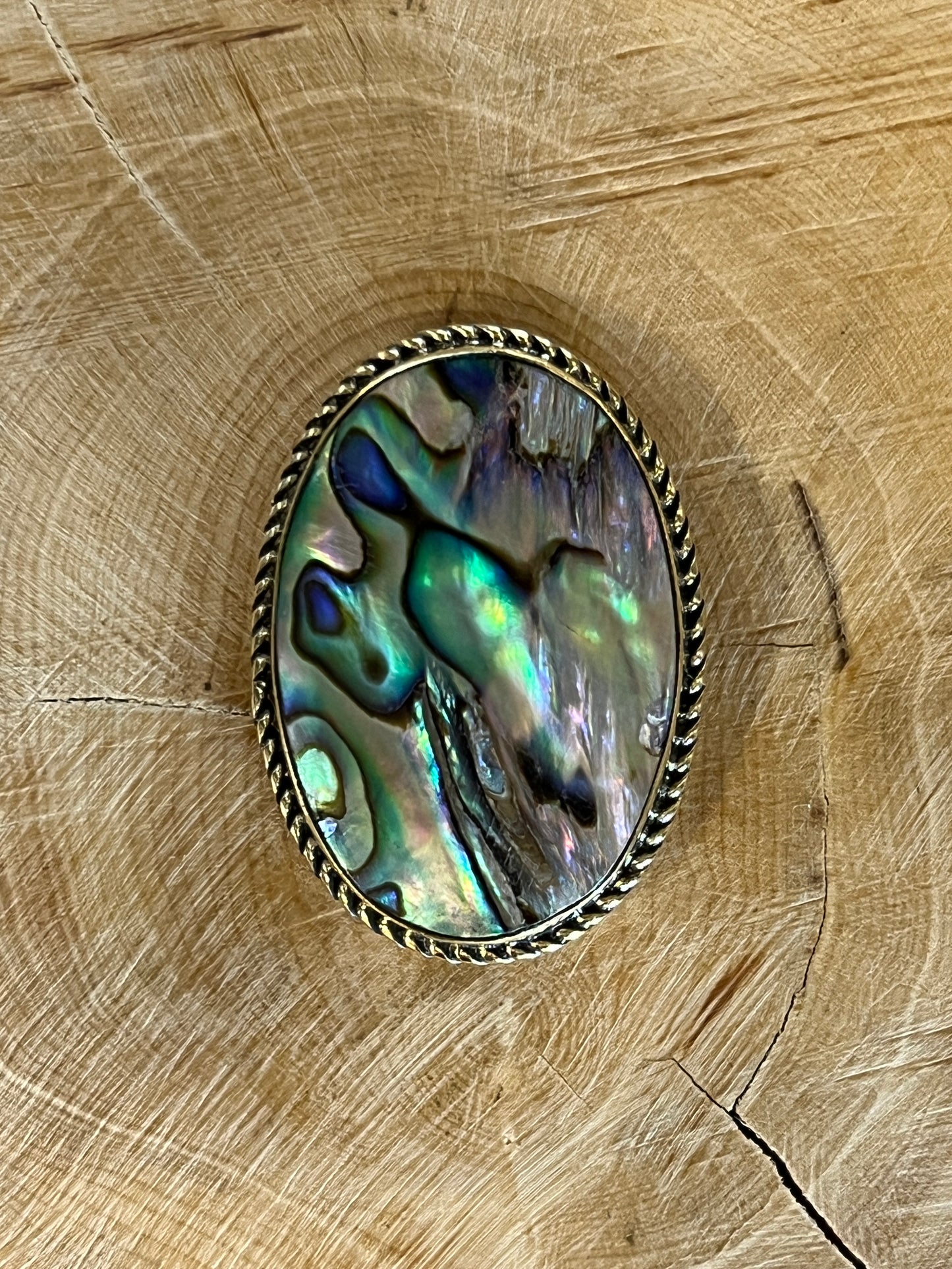 Abalone Shell sertie doré n°D4 (3,2cm x 2,3cm)