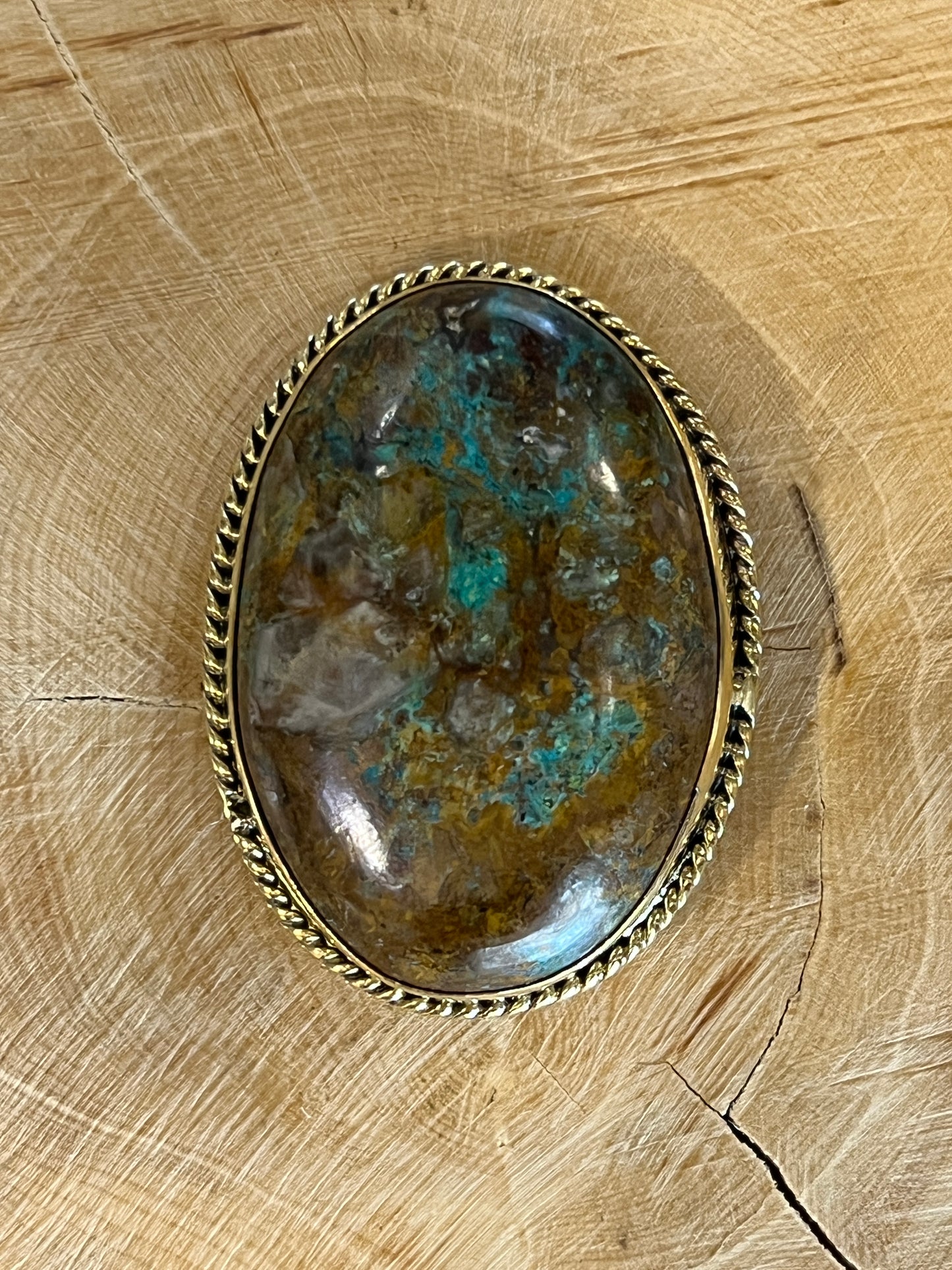 Chrysocolle sertie doré n°D2 (3,9cm x 2,9cm)