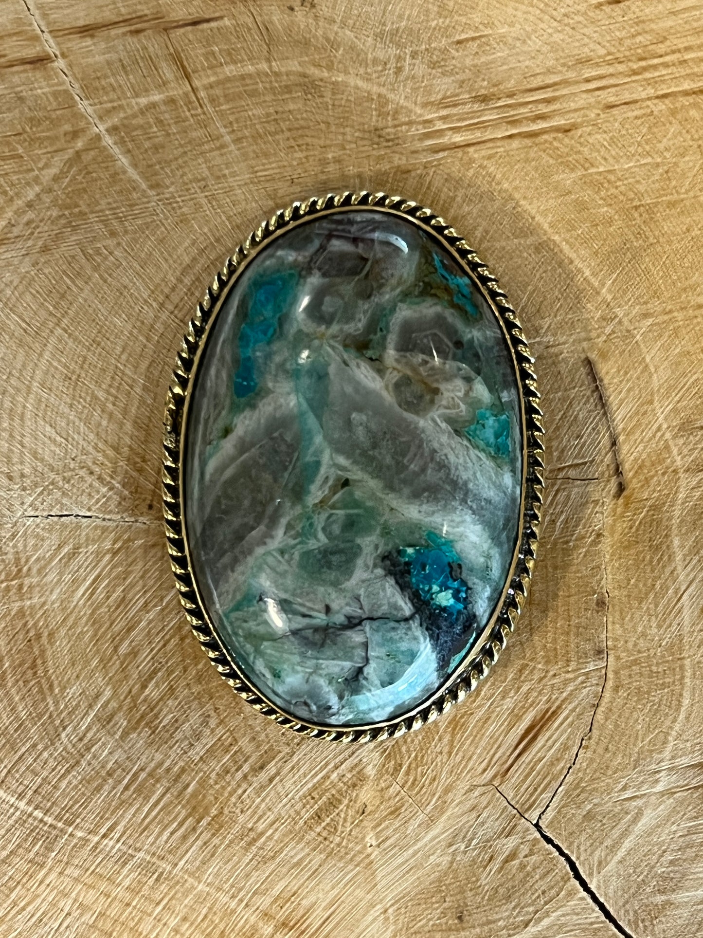 Chrysocolle sertie doré n°D3 (3,8cm x 2,7cm)