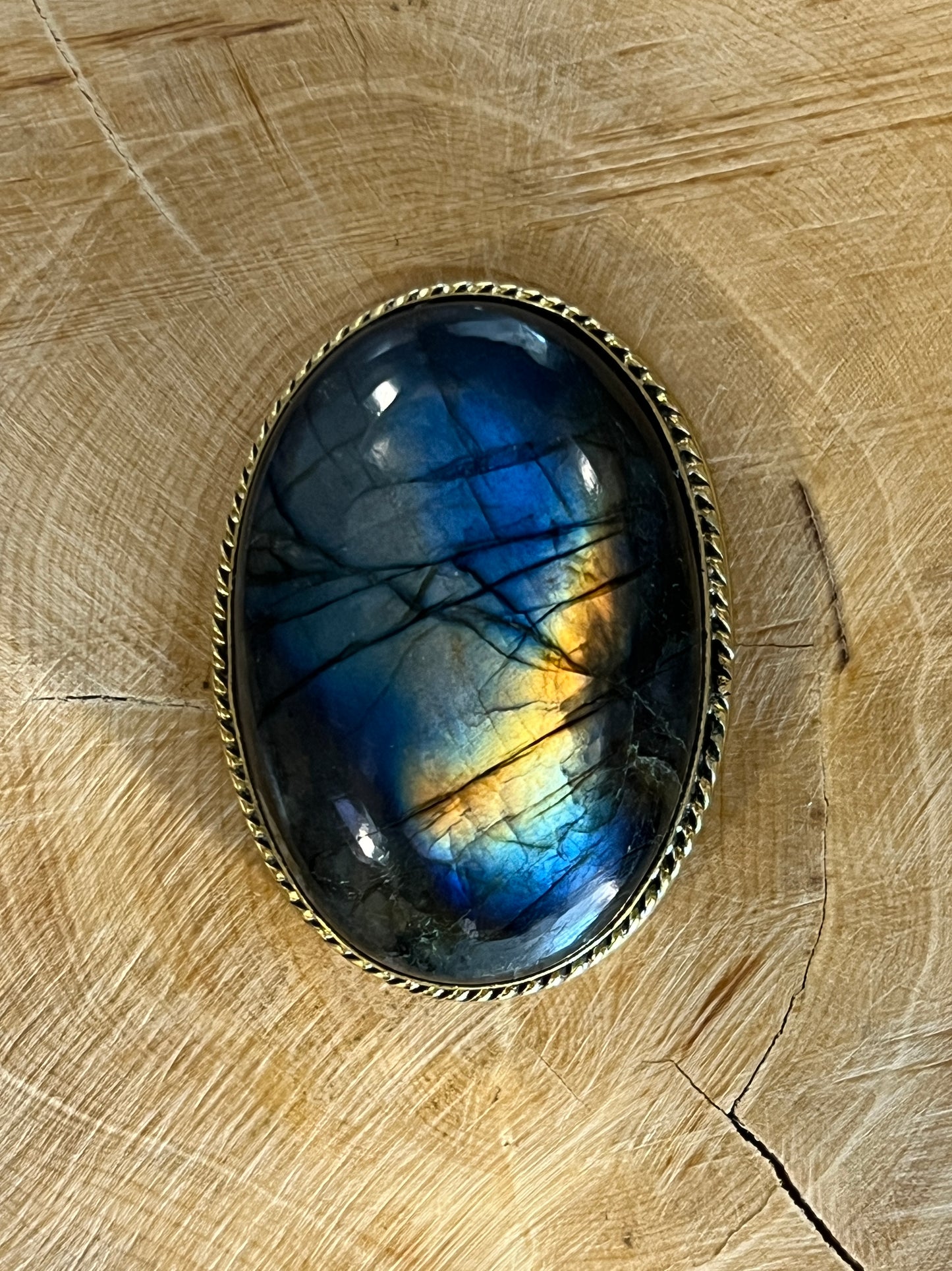 Labradorite sertie doré n°D5 (3,8cm x 2,7cm)