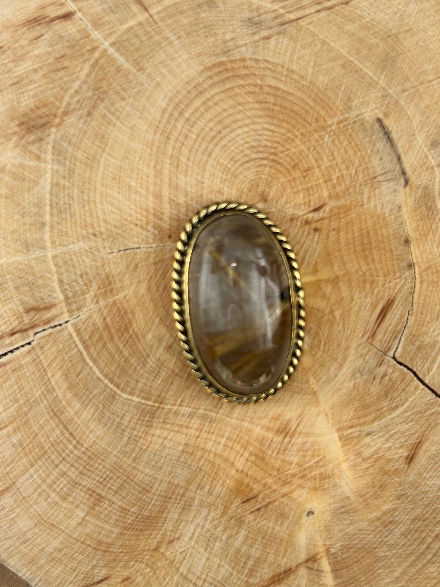 Quartz Rutile sertie doré n°D2 (2,7cm x 1,7cm)