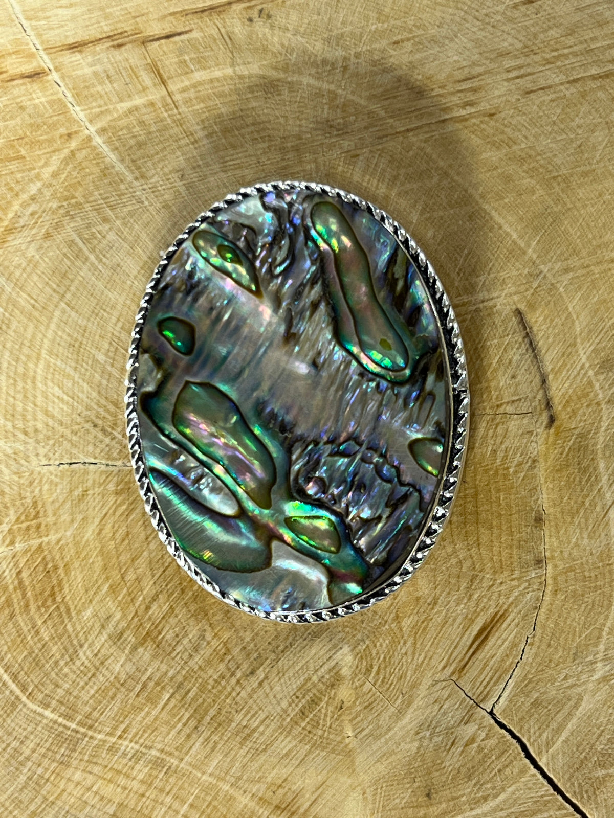 Abalone Shell sertie argenté n°A1 (3,6cm x 2,7cm)