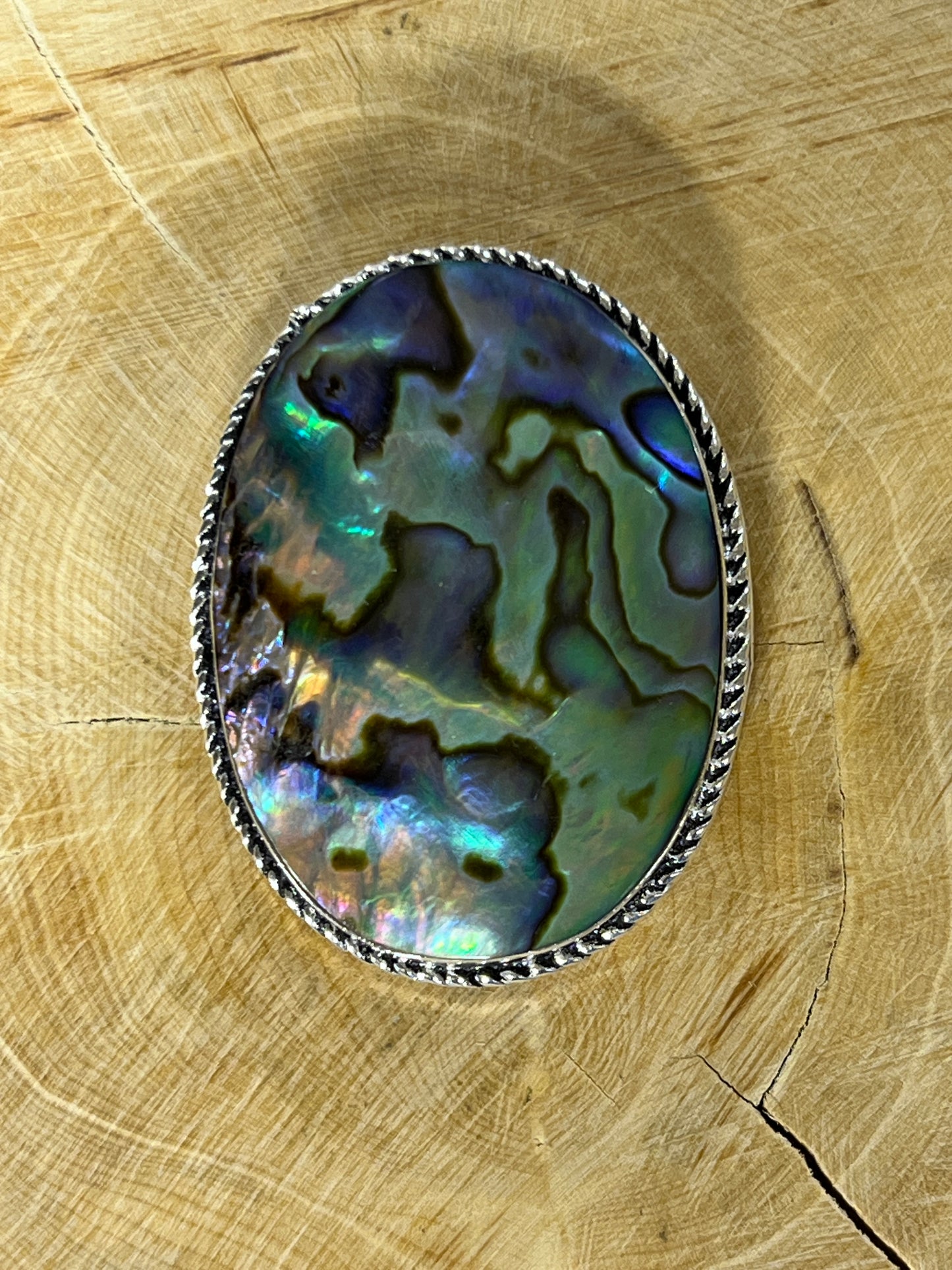 Abalone Shell sertie argenté n°A2 (3,9cm x 3cm)