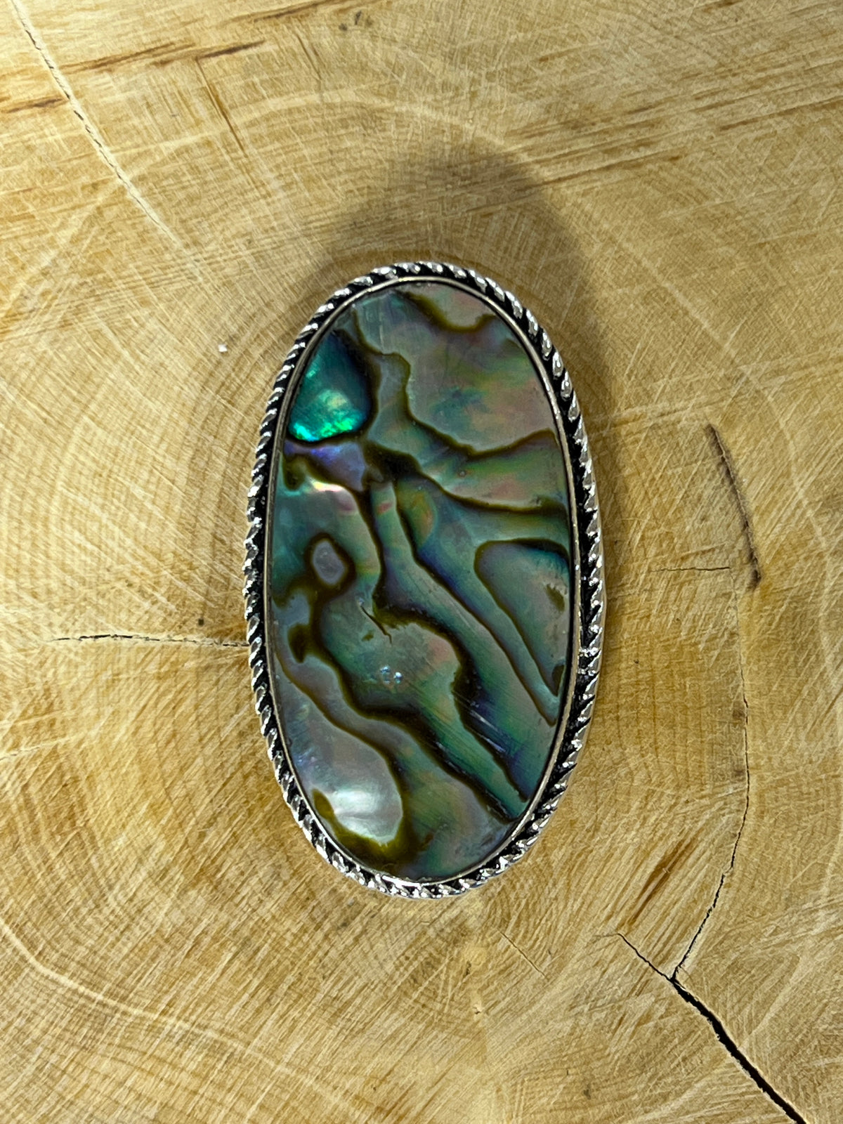 Abalone Shell sertie argenté n°A3 (3,8cm x 2,1cm)