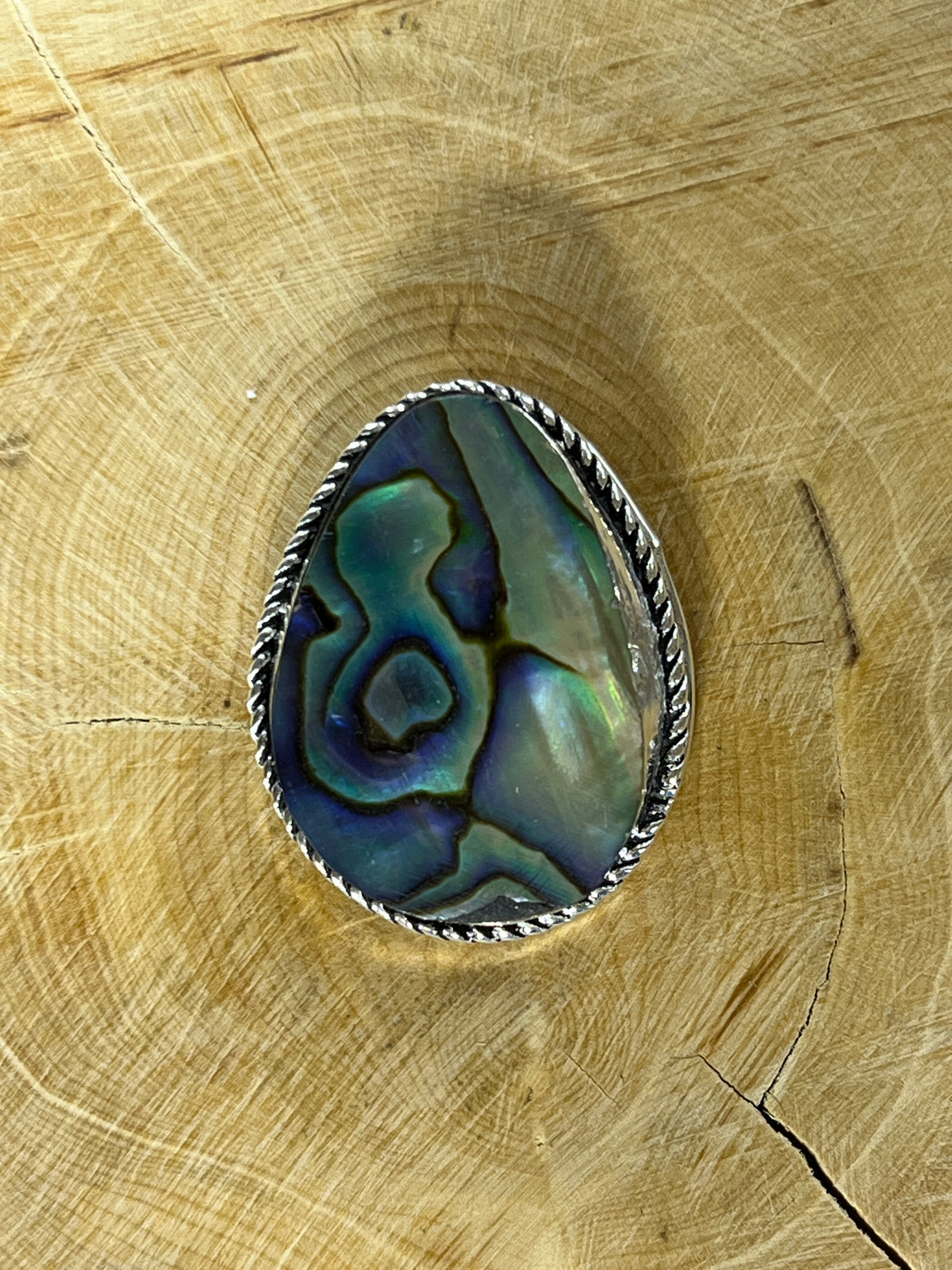 Abalone Shell sertie argenté n°A5 (2,9cm x 2,2cm)
