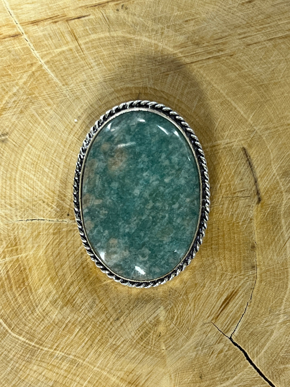 Amazonite sertie argenté n°A1 (3,2cm x 2,3cm)
