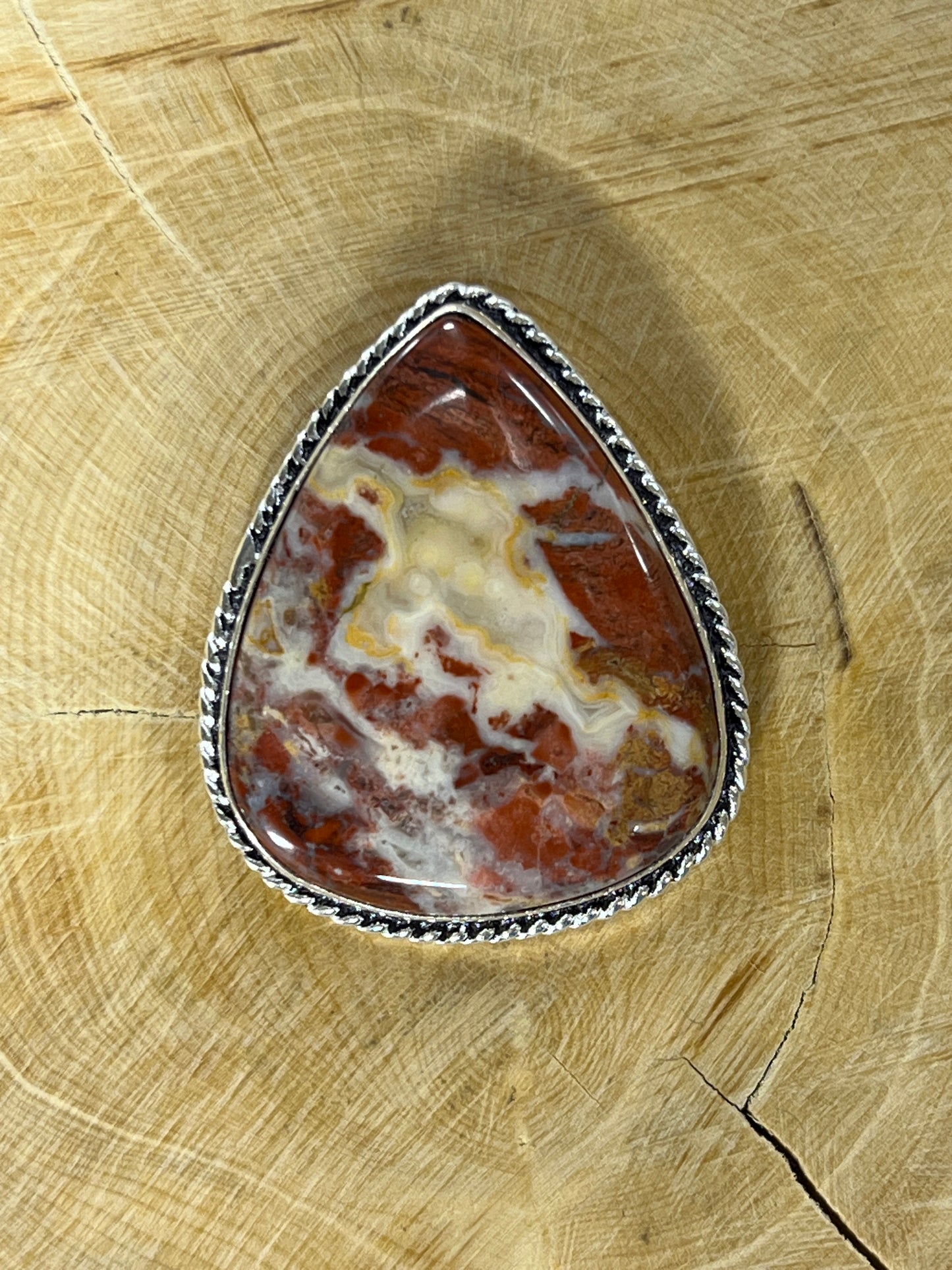 Jaspe sertie argenté n°A3 (3,4cm x 2,9cm)