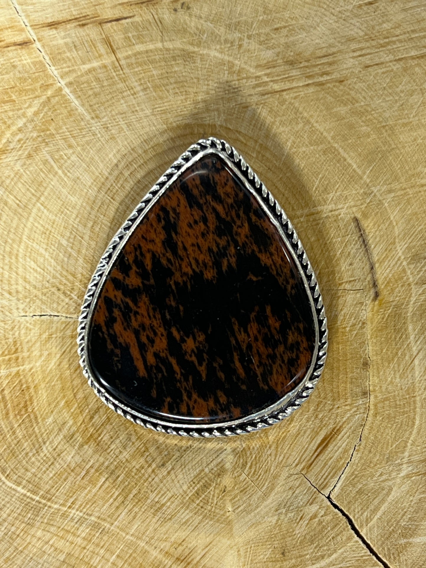 Obsidienne sertie argenté n°A2 (3,4cm x 2,9cm)