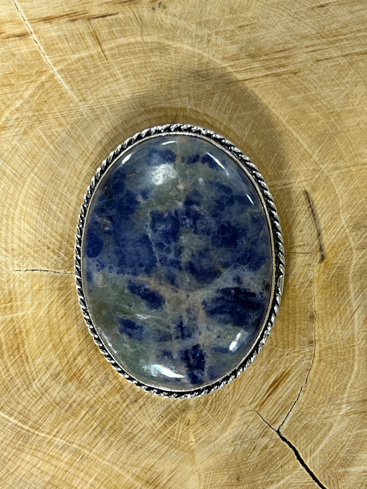 Sodalite sertie argenté n°A3 (3,7cm x 2,9cm)