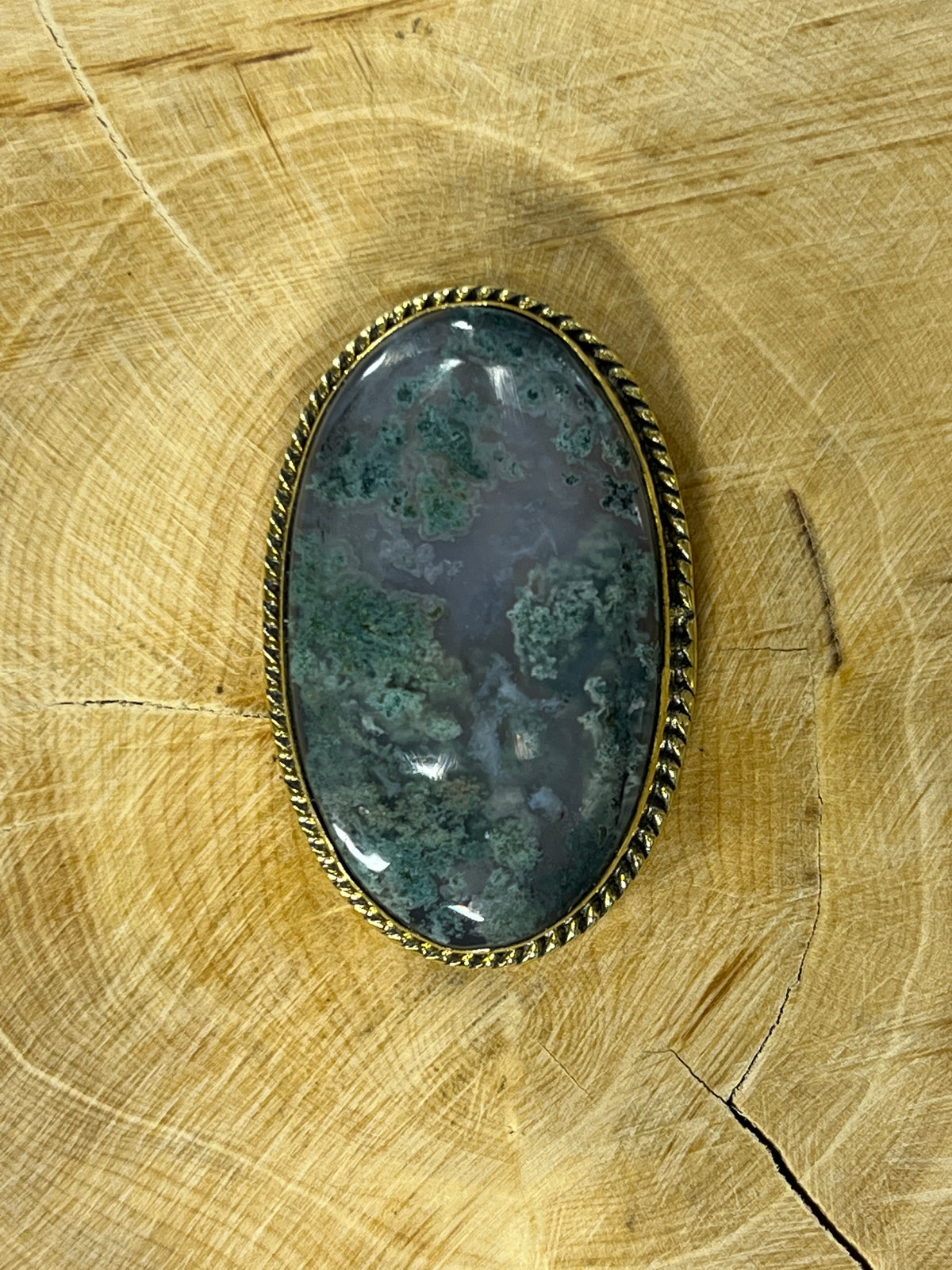 Agate sertie dorée n°D6 (3,6cm x 2,3cm)