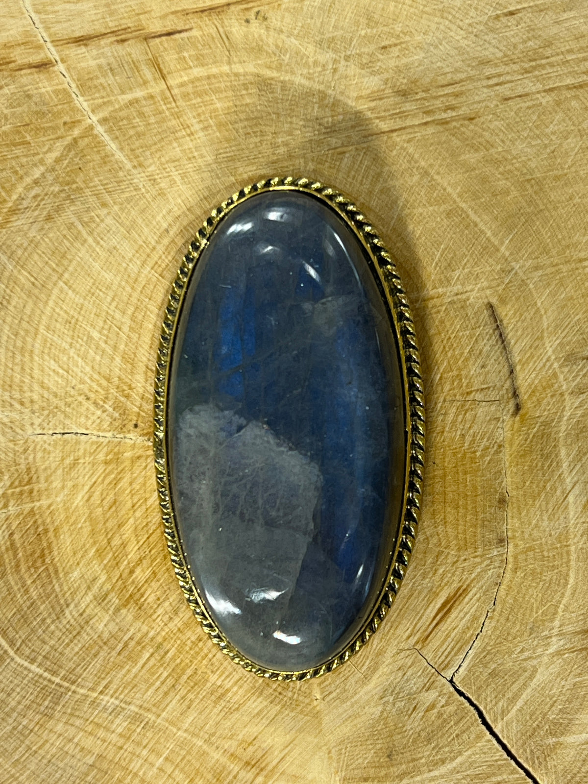 Labradorite sertie doré n°D1 (4,3cm x 2,3cm)