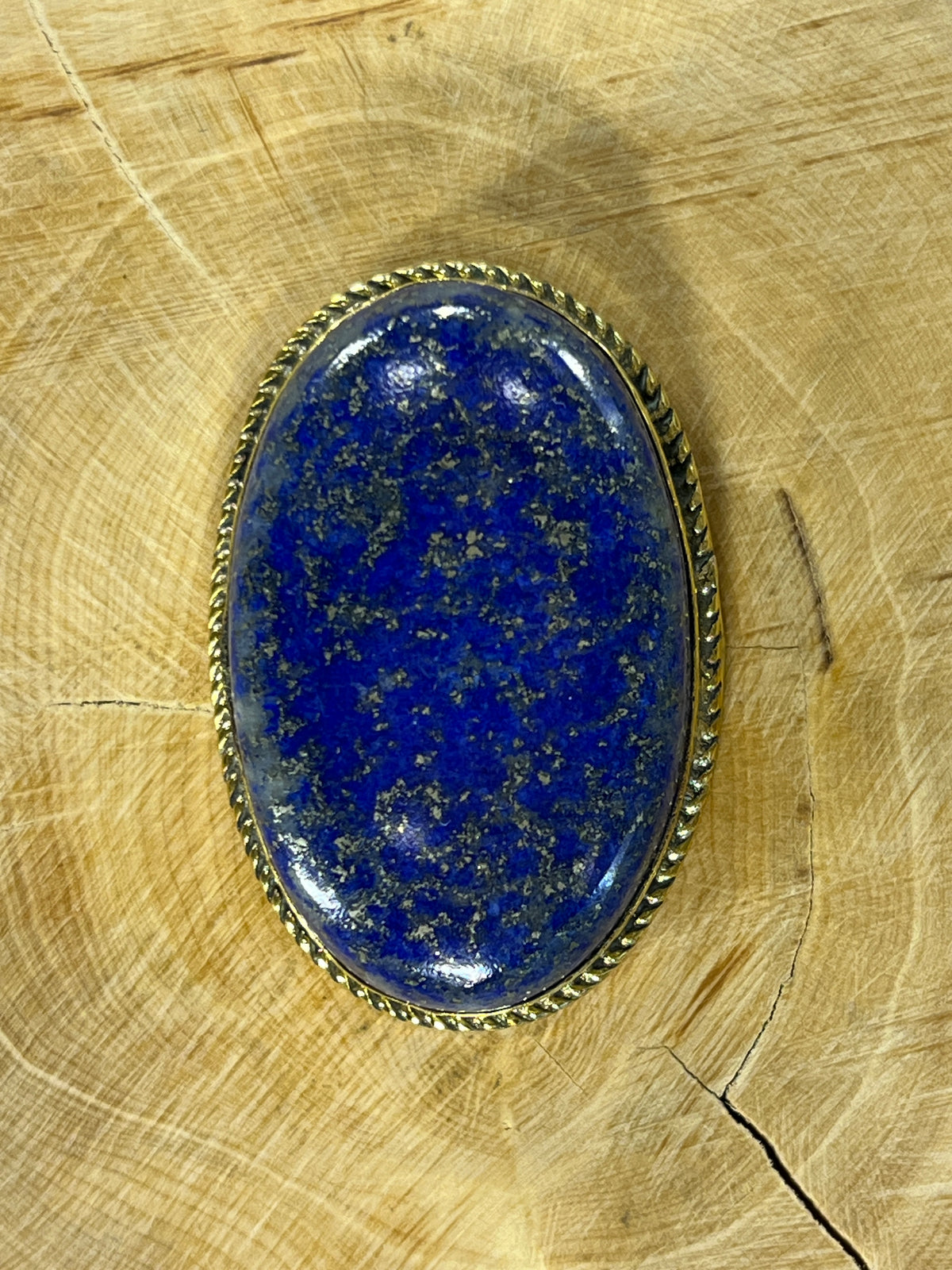 Lapis Lazuli sertie doré n°D1 (4,1cm x 2,7cm)